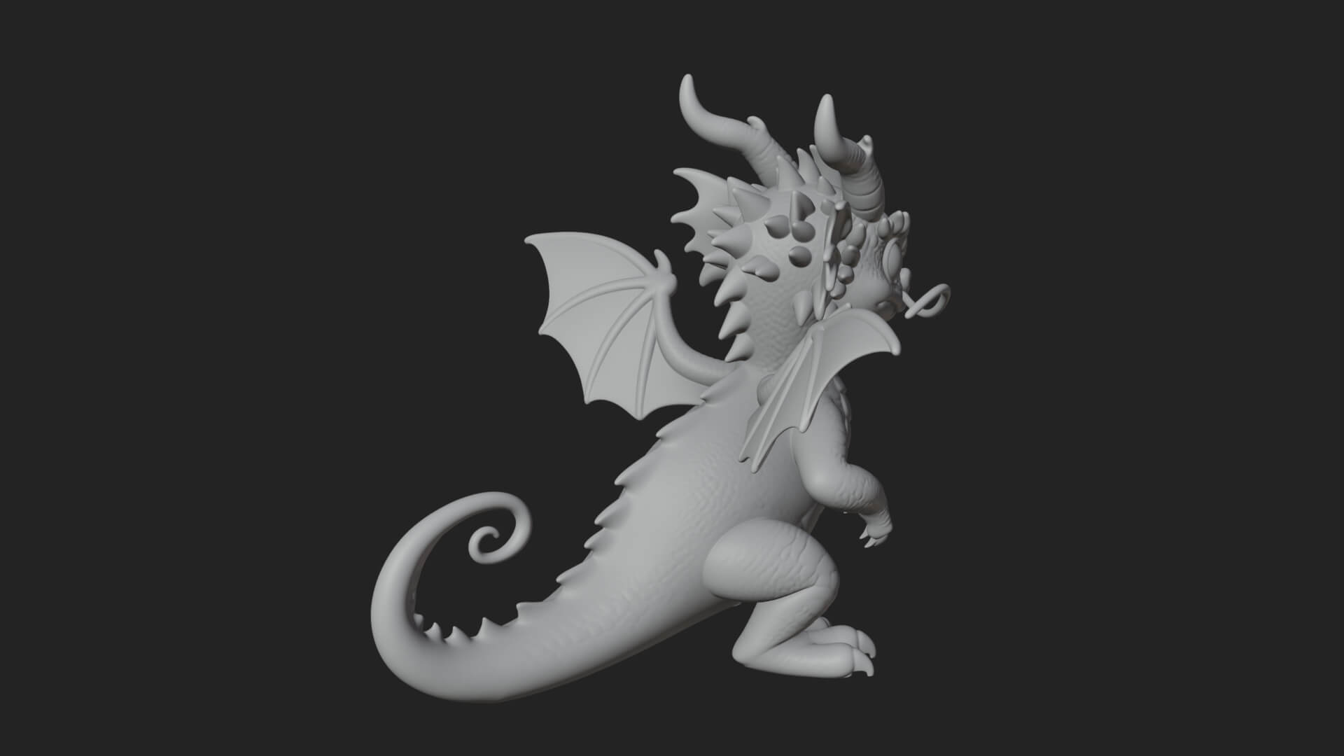 Winged Dragon Statue Design 31 3D Print Model 3D Model
