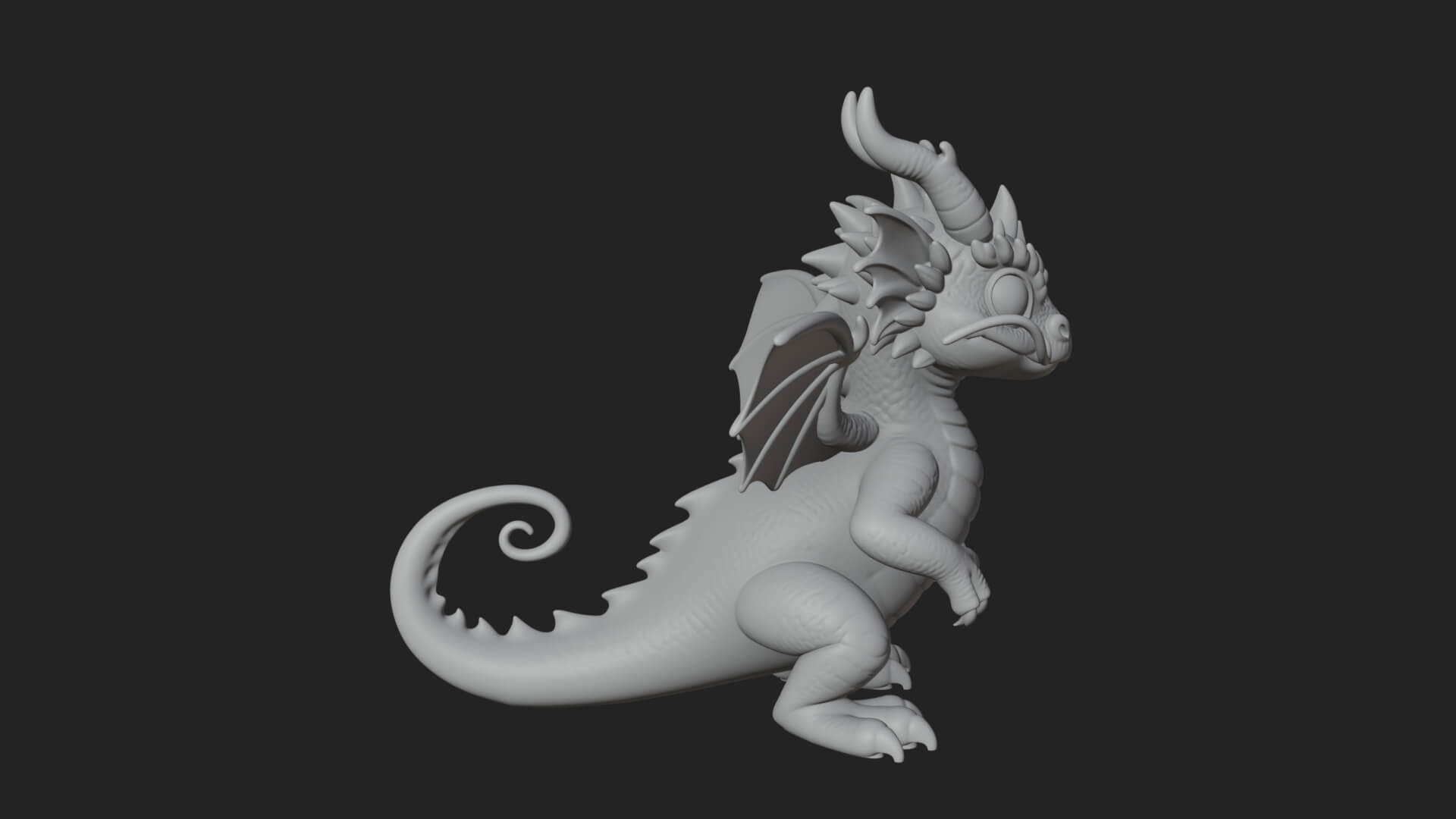 Winged Dragon Statue Design 31 3D Print Model 3D Model