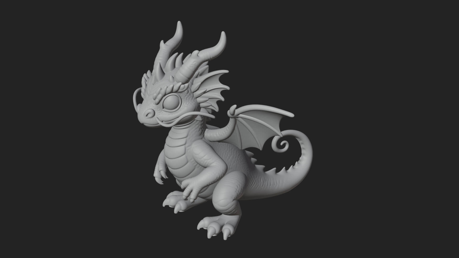 Winged Dragon Statue Design 31 3D Print Model 3D Model