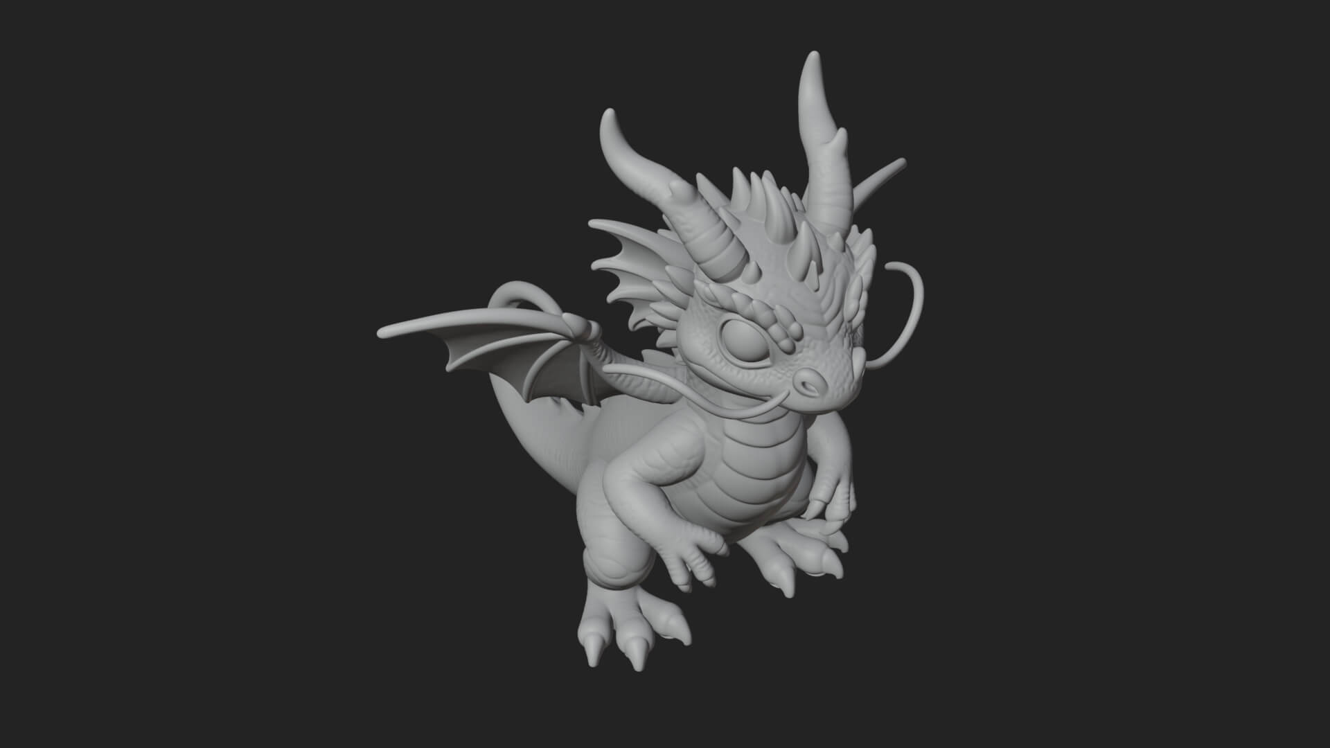 Winged Dragon Statue Design 31 3D Print Model 3D Model