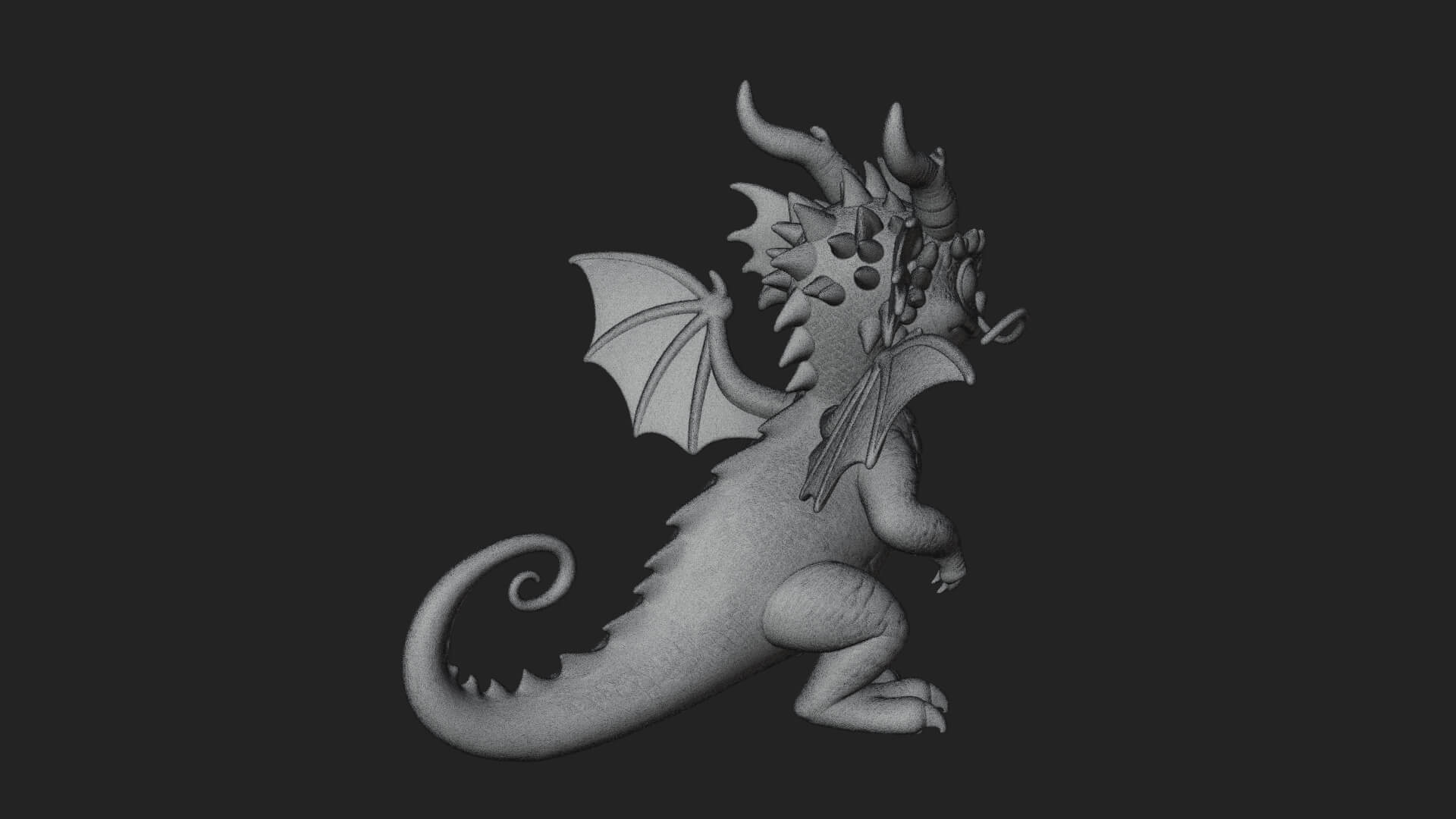 Winged Dragon Statue Design 31 3D Print Model 3D Model