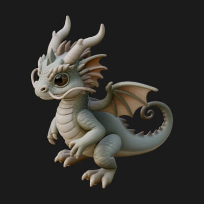 Winged Dragon Statue Design 31 3D Print Model