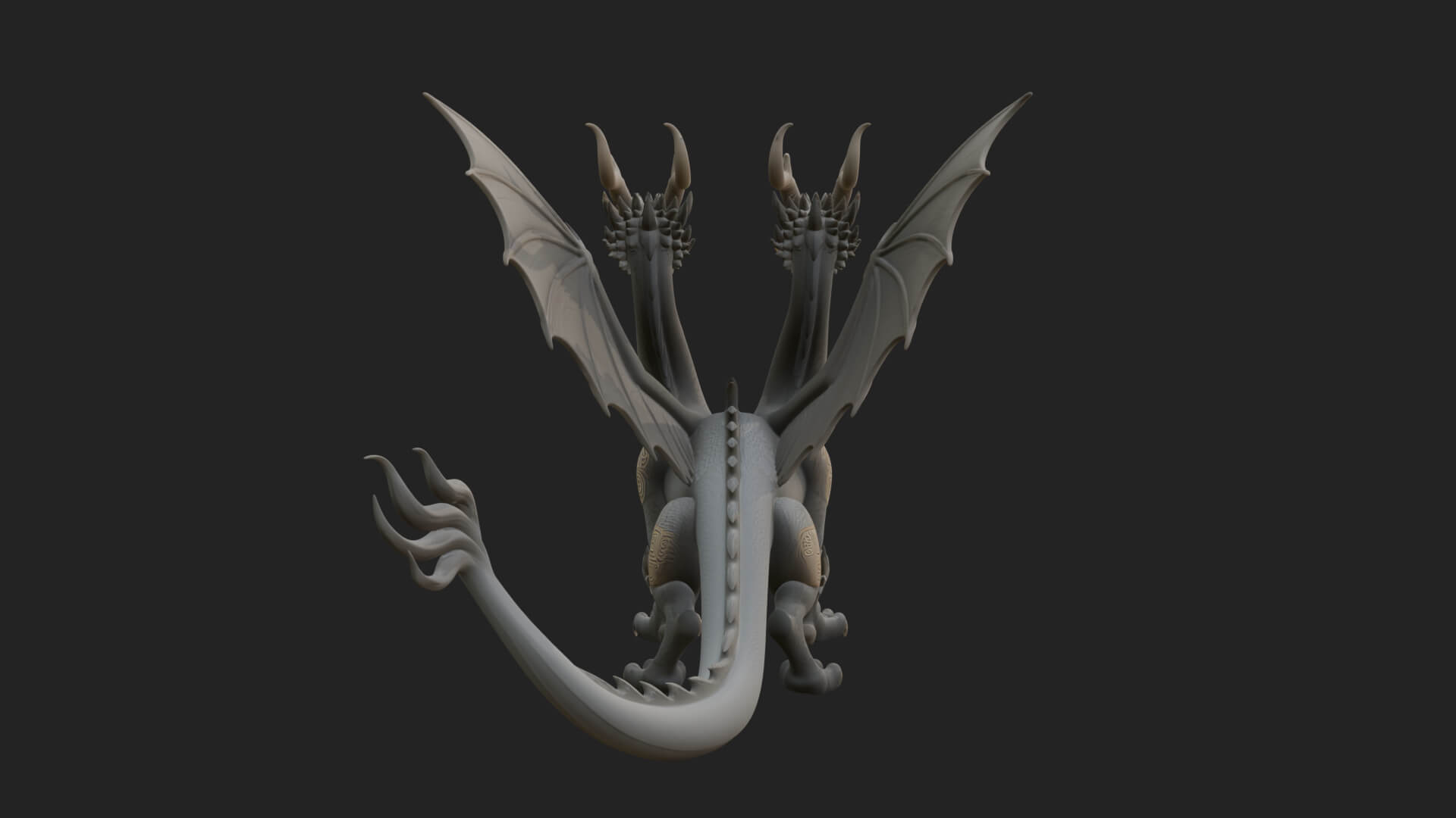 Winged Dragon Statue Design 32 3D Print Model 3D Model