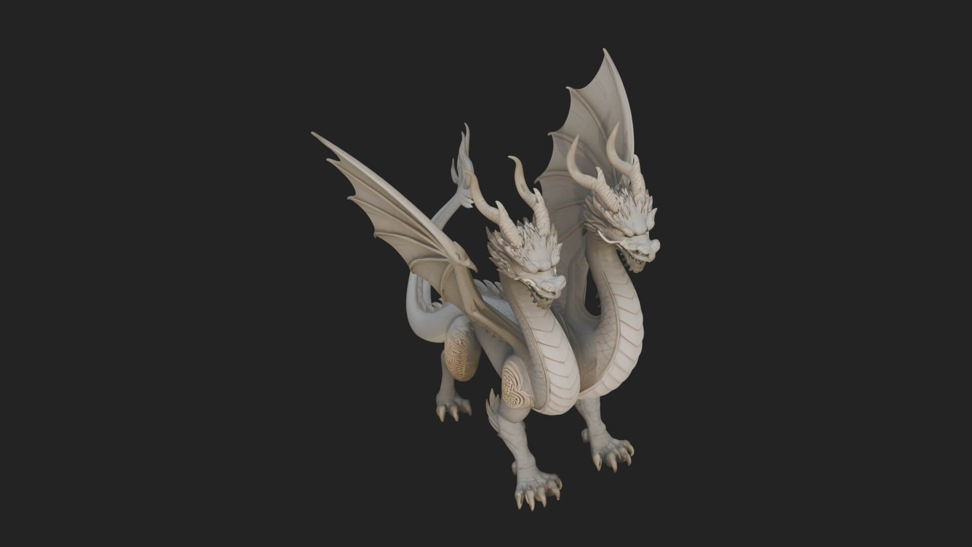 Winged Dragon Statue Design 32 3D Print Model 3D Model