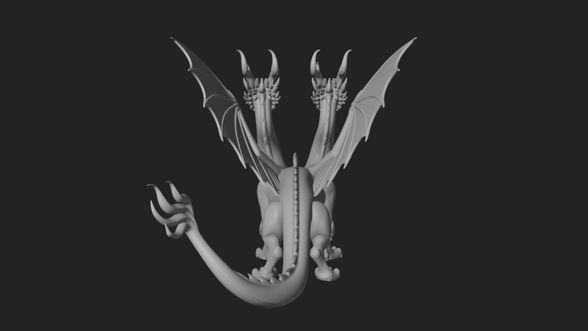 Winged Dragon Statue Design 32 3D Print Model 3D Model