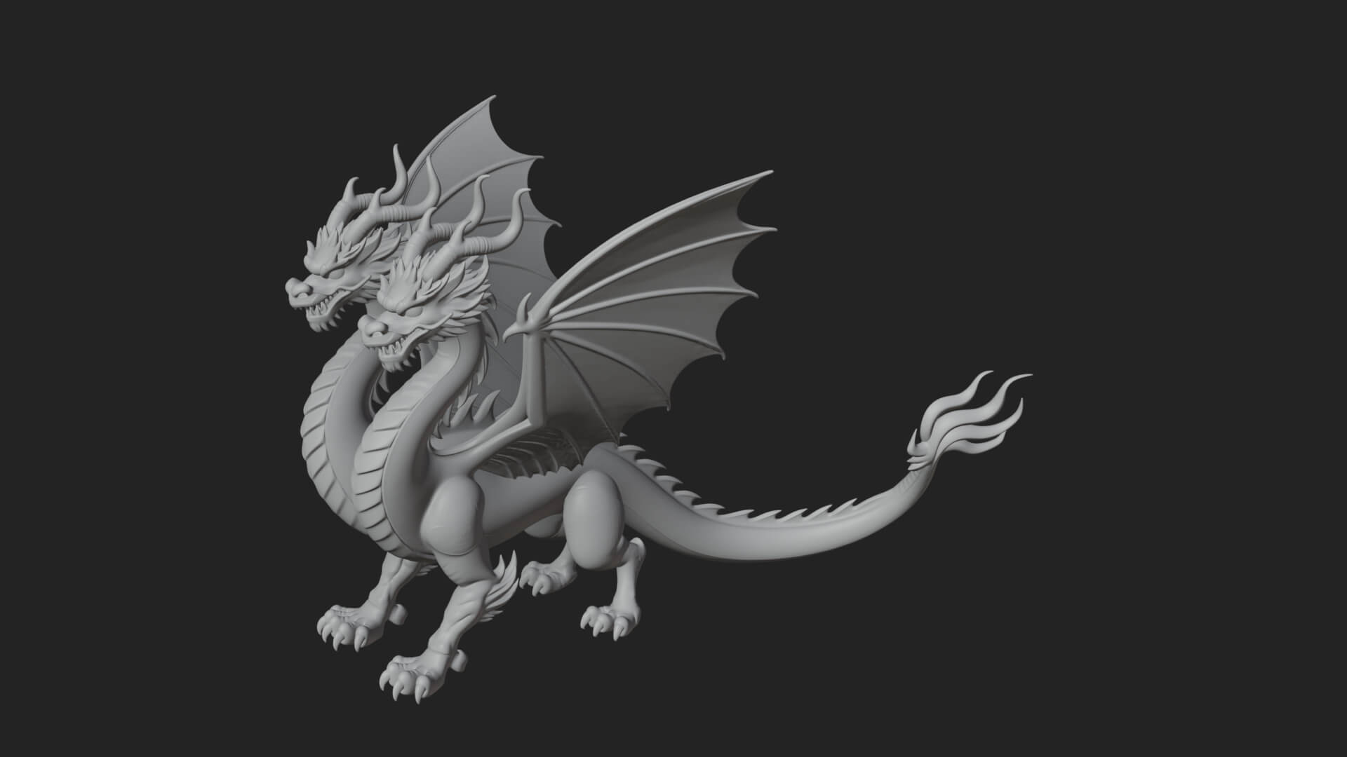 Winged Dragon Statue Design 32 3D Print Model 3D Model
