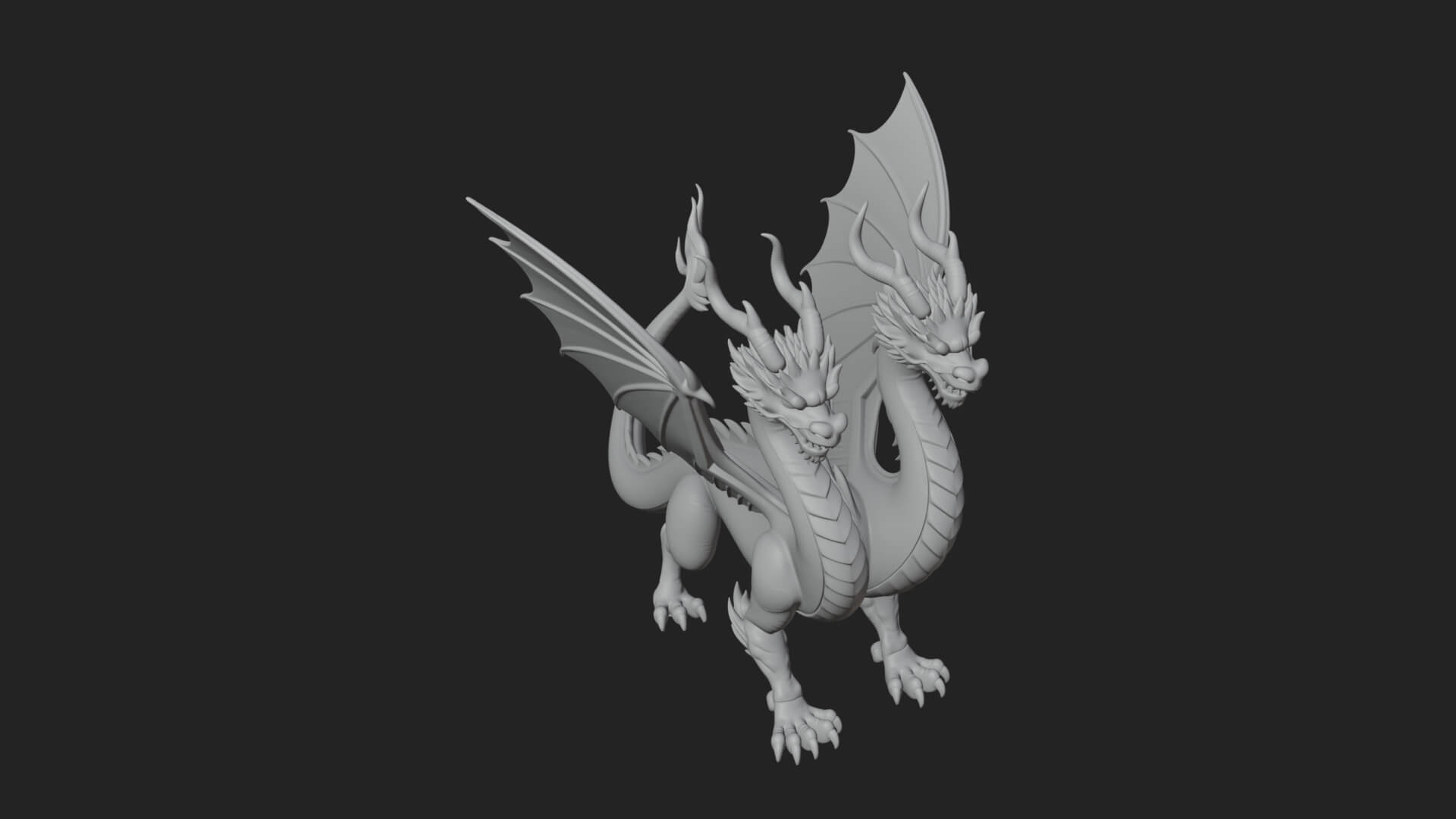 Winged Dragon Statue Design 32 3D Print Model 3D Model
