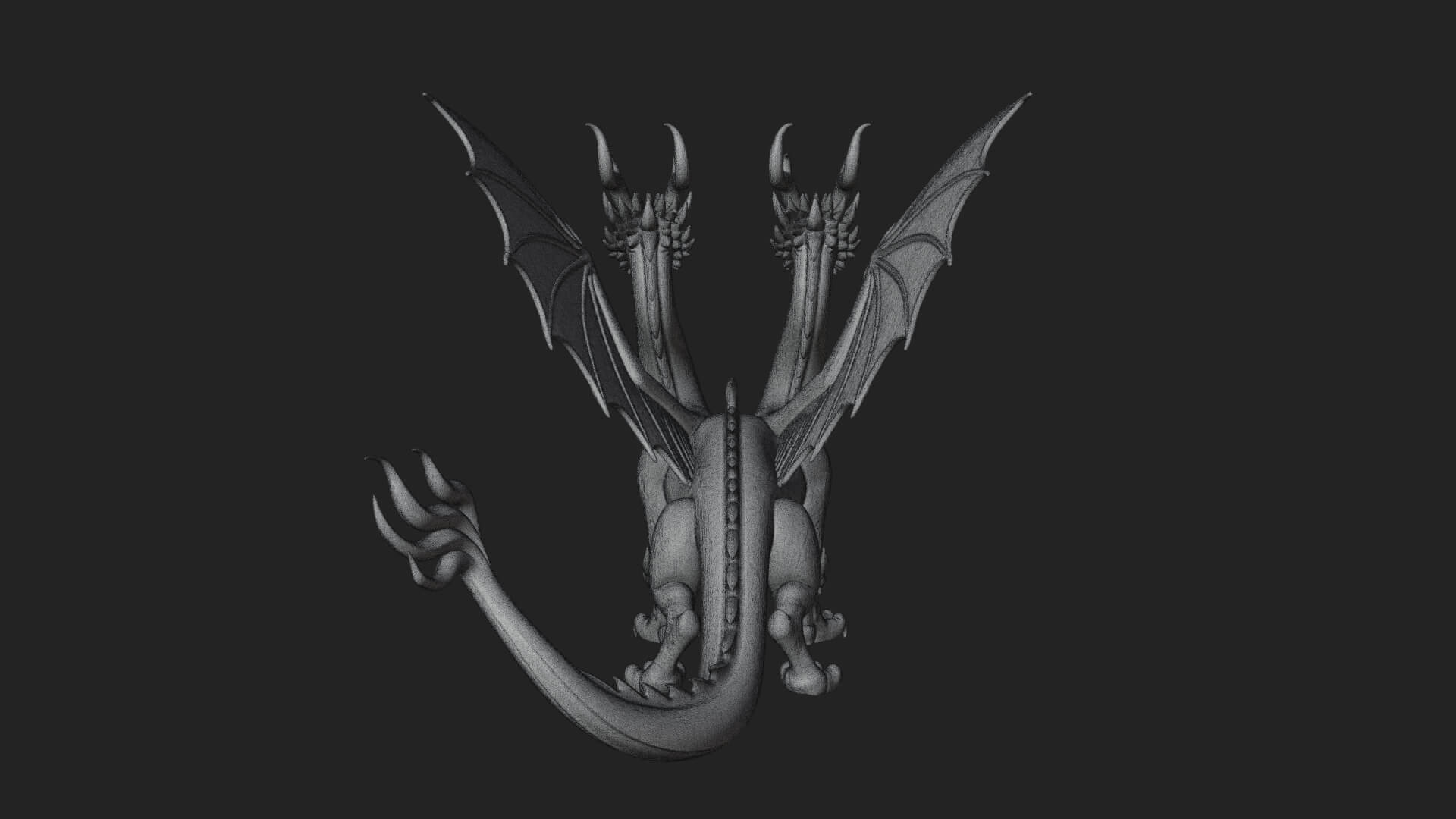 Winged Dragon Statue Design 32 3D Print Model 3D Model