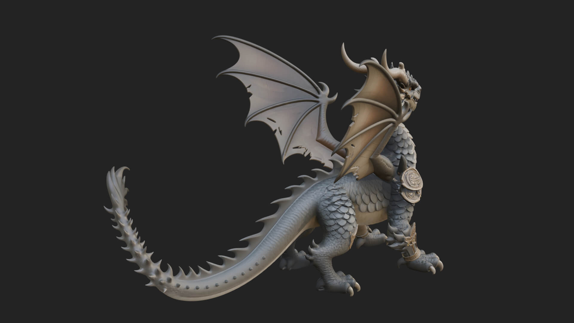 Winged Dragon Statue Design 33 3D Print Model 3D Model
