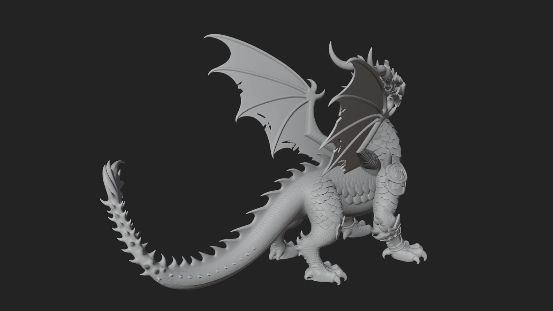 Winged Dragon Statue Design 33 3D Print Model 3D Model