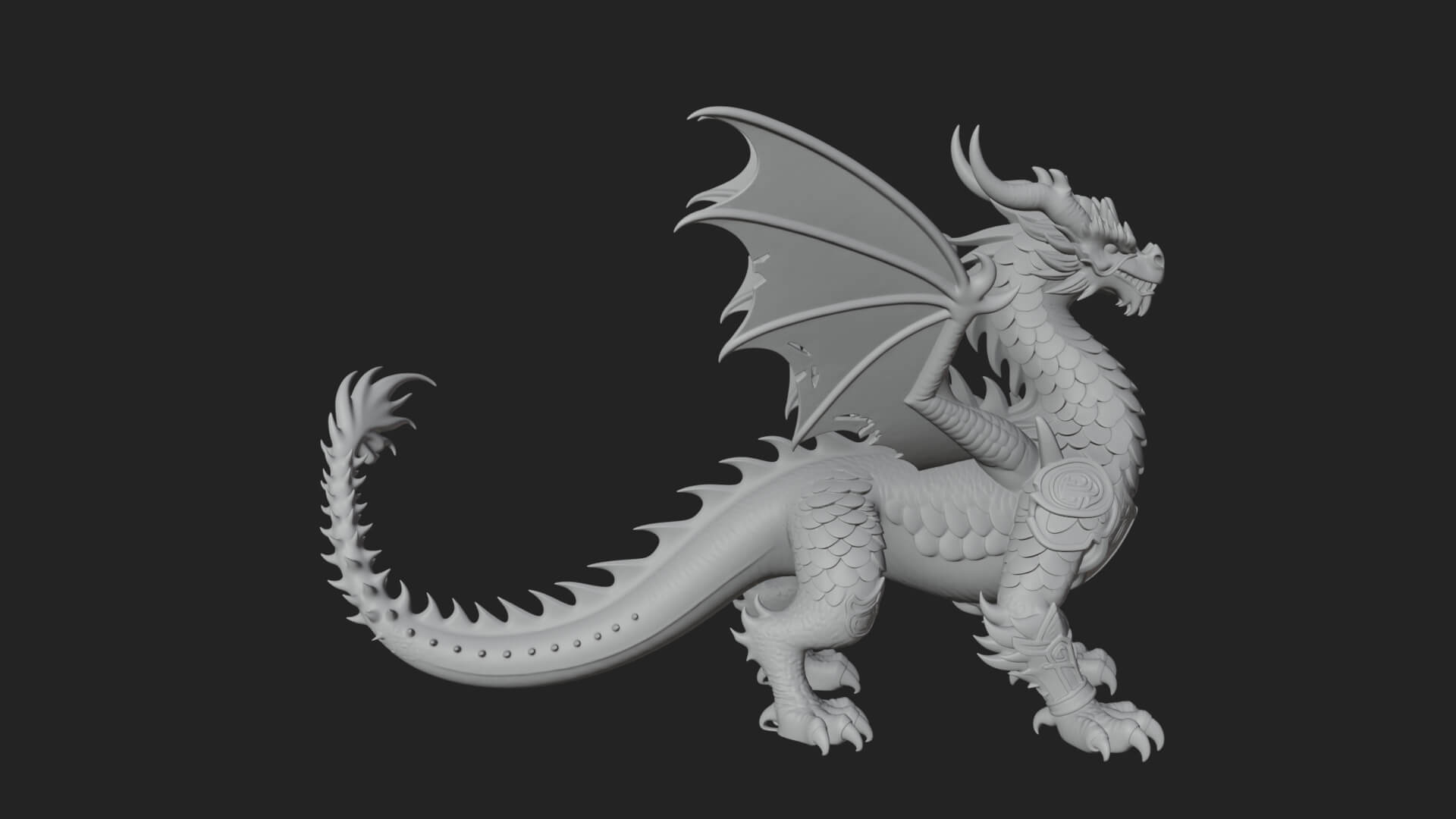 Winged Dragon Statue Design 33 3D Print Model 3D Model