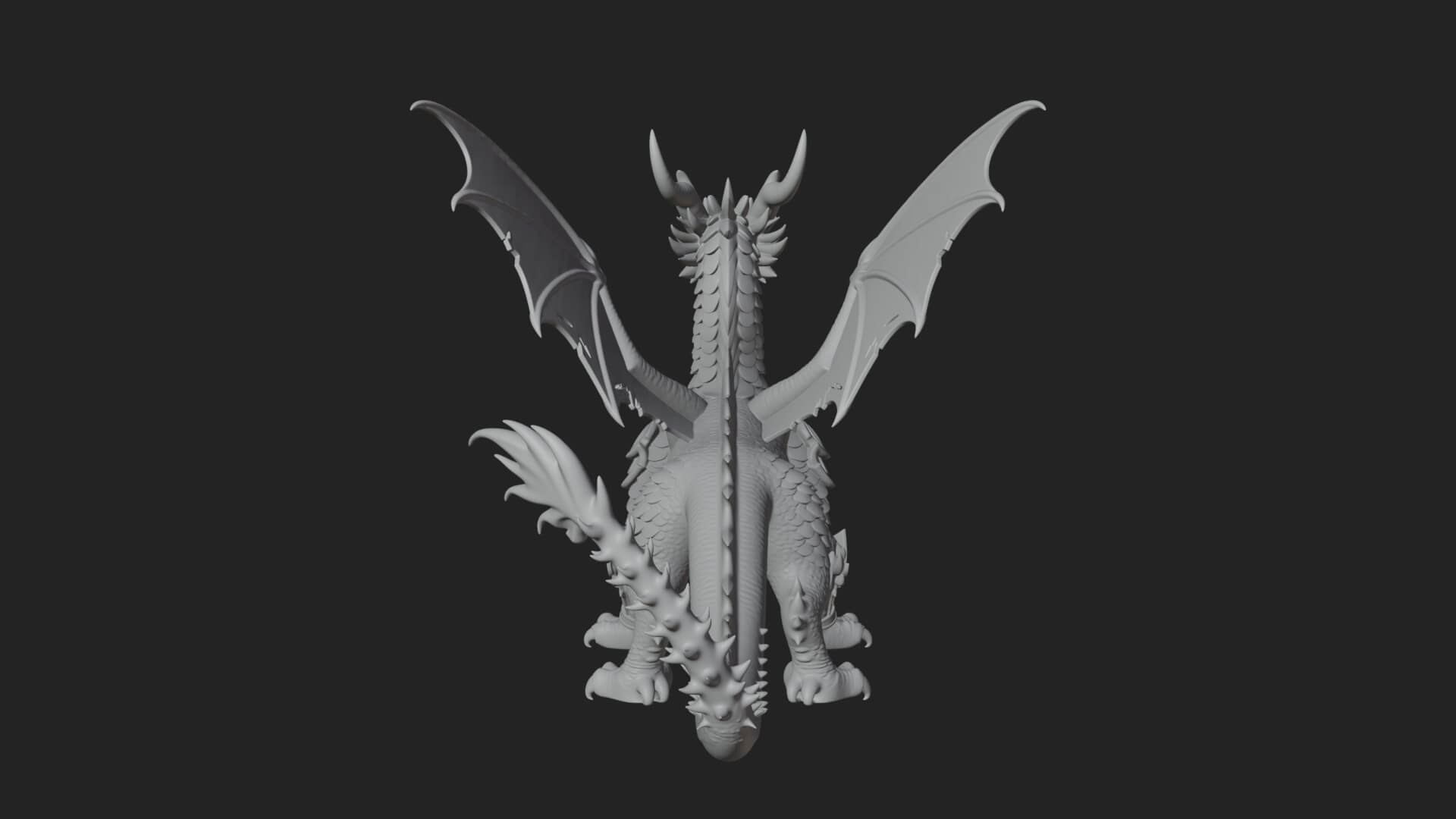 Winged Dragon Statue Design 33 3D Print Model 3D Model