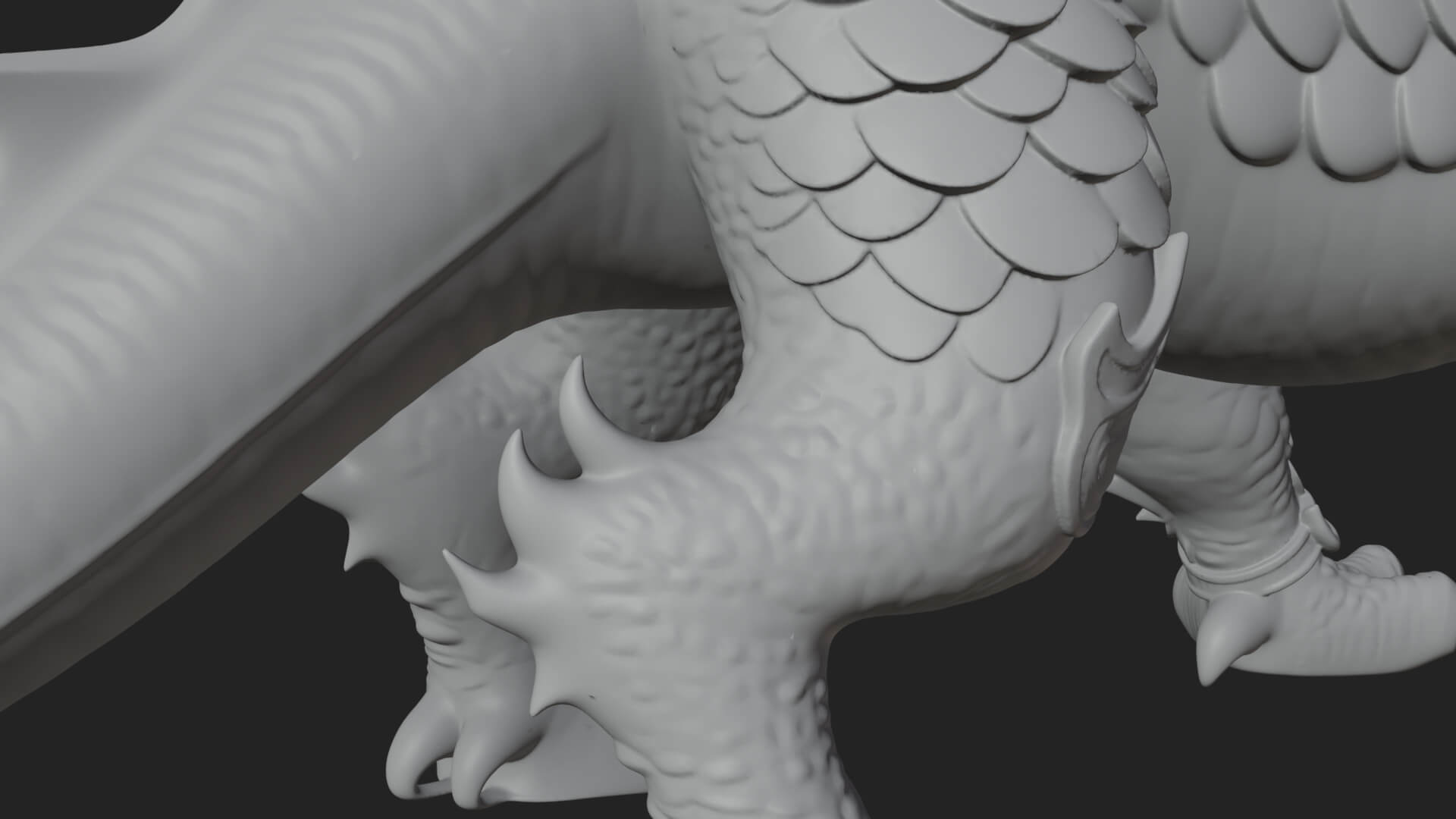 Winged Dragon Statue Design 33 3D Print Model 3D Model
