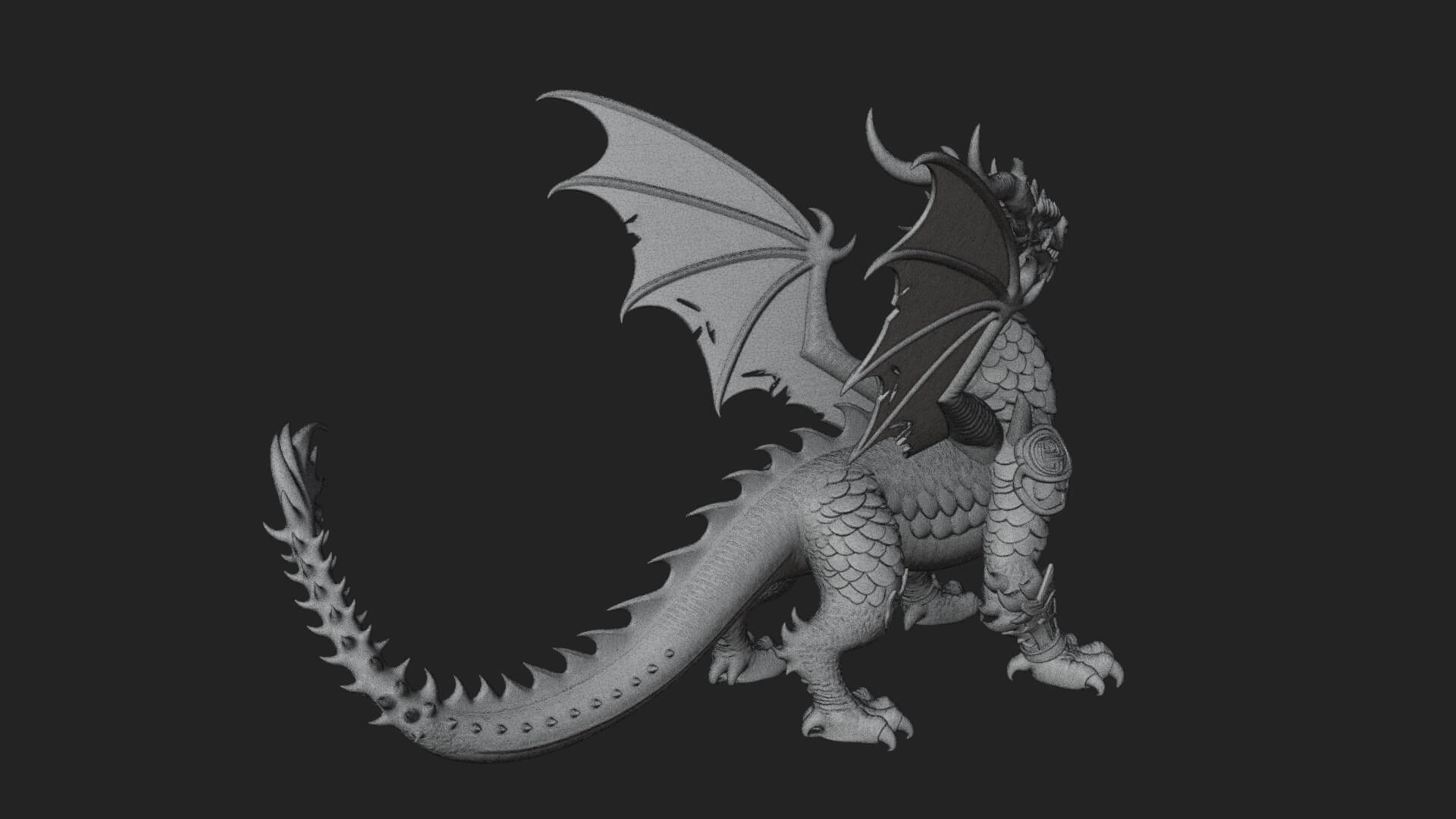 Winged Dragon Statue Design 33 3D Print Model 3D Model