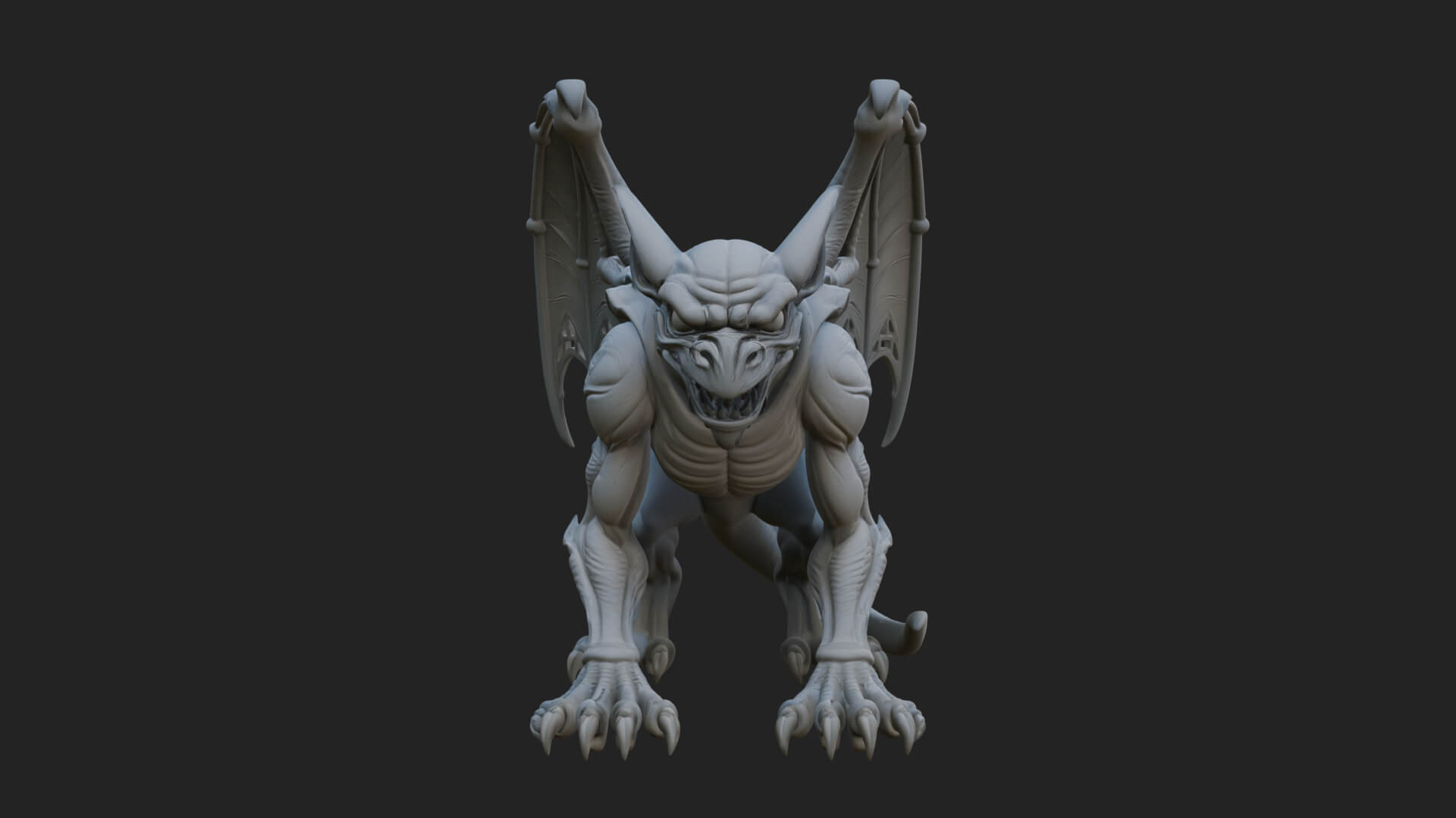 Winged Dragon Statue Design 34 3D Print Model 3D Model