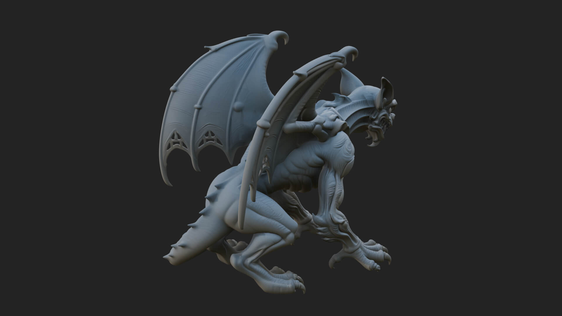 Winged Dragon Statue Design 34 3D Print Model 3D Model