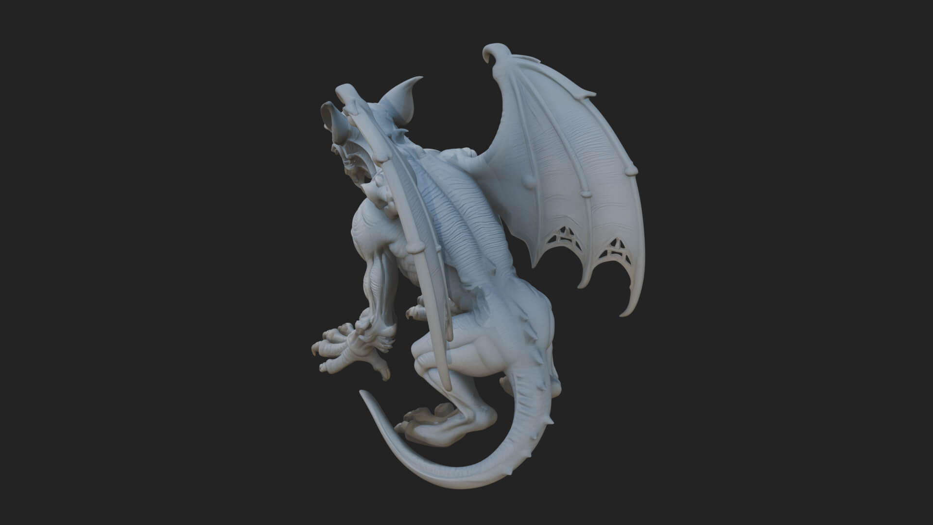 Winged Dragon Statue Design 34 3D Print Model 3D Model