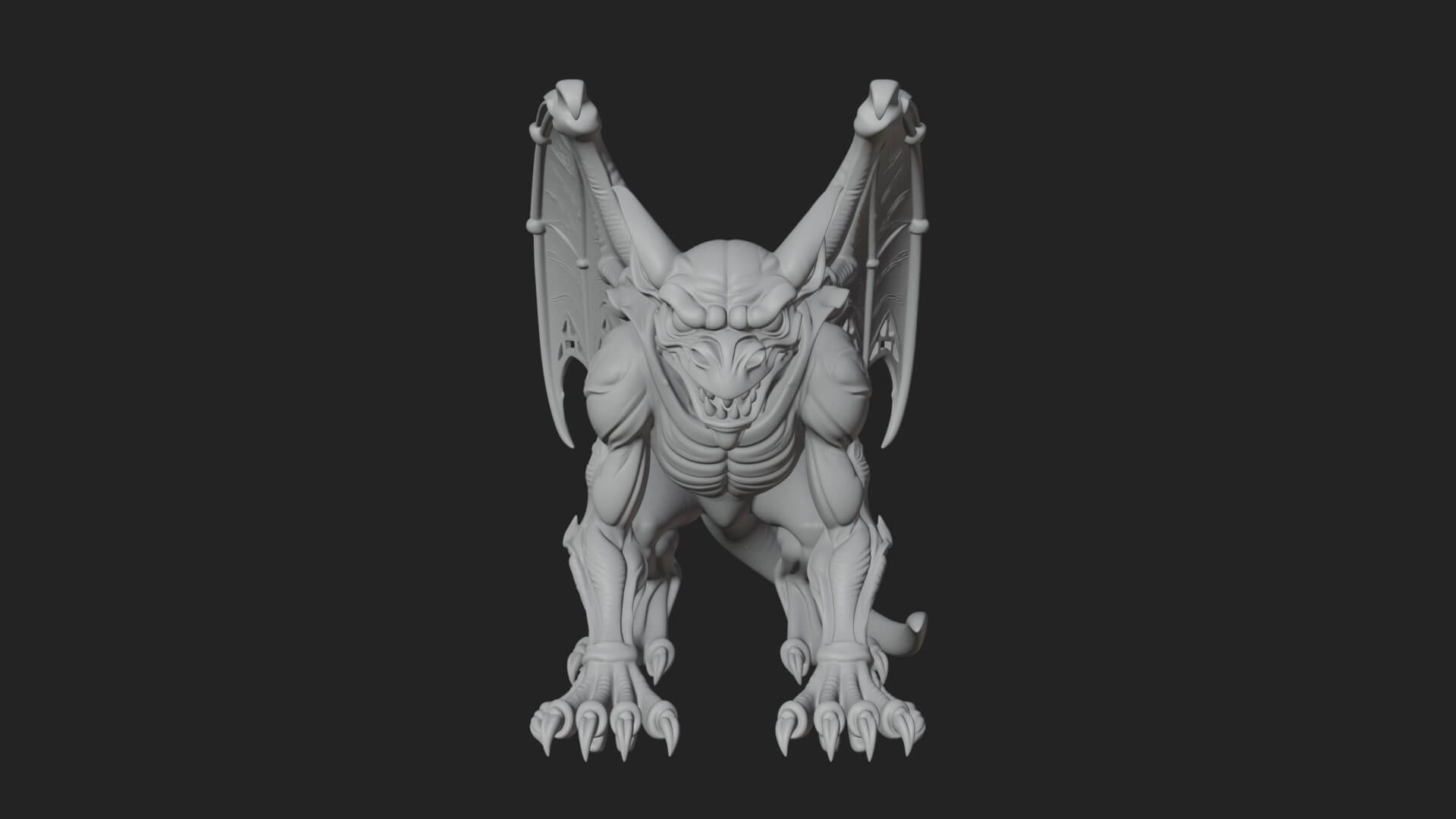 Winged Dragon Statue Design 34 3D Print Model 3D Model