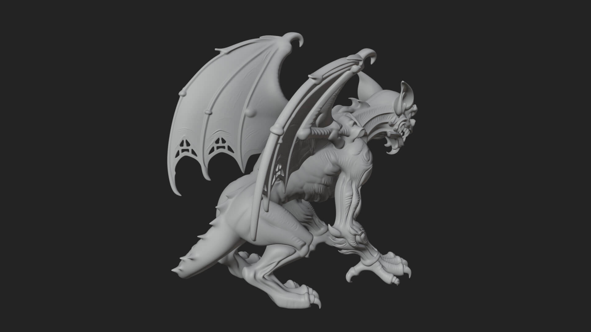 Winged Dragon Statue Design 34 3D Print Model 3D Model