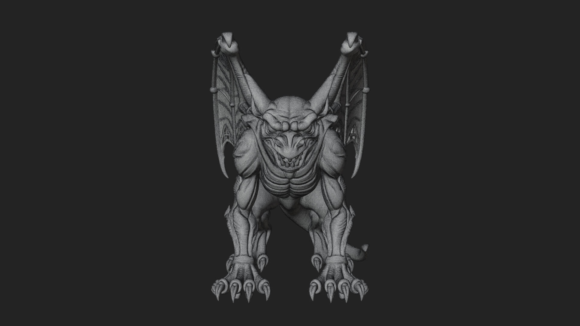 Winged Dragon Statue Design 34 3D Print Model 3D Model