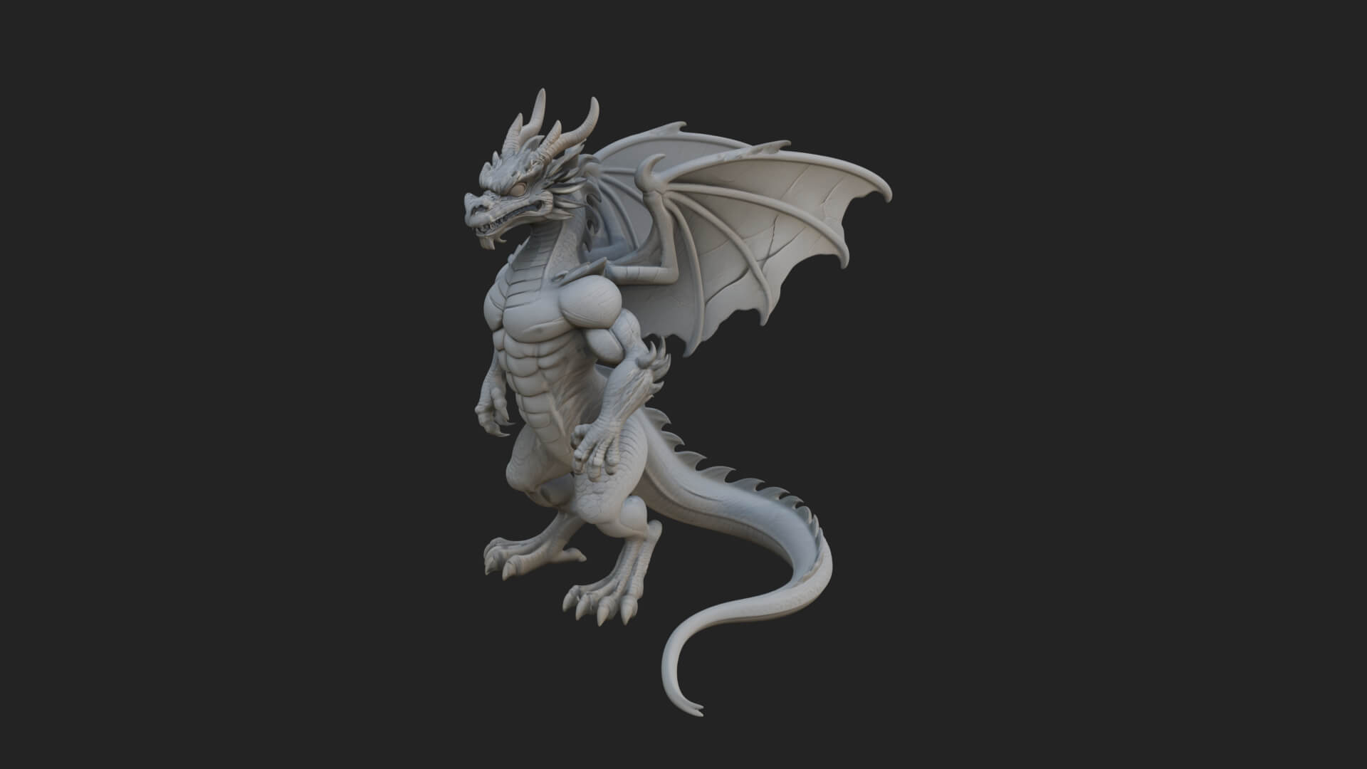 Winged Dragon Statue Design 35 3D Print Model 3D Model