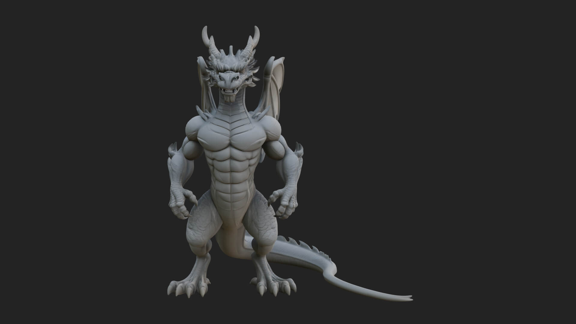 Winged Dragon Statue Design 35 3D Print Model 3D Model