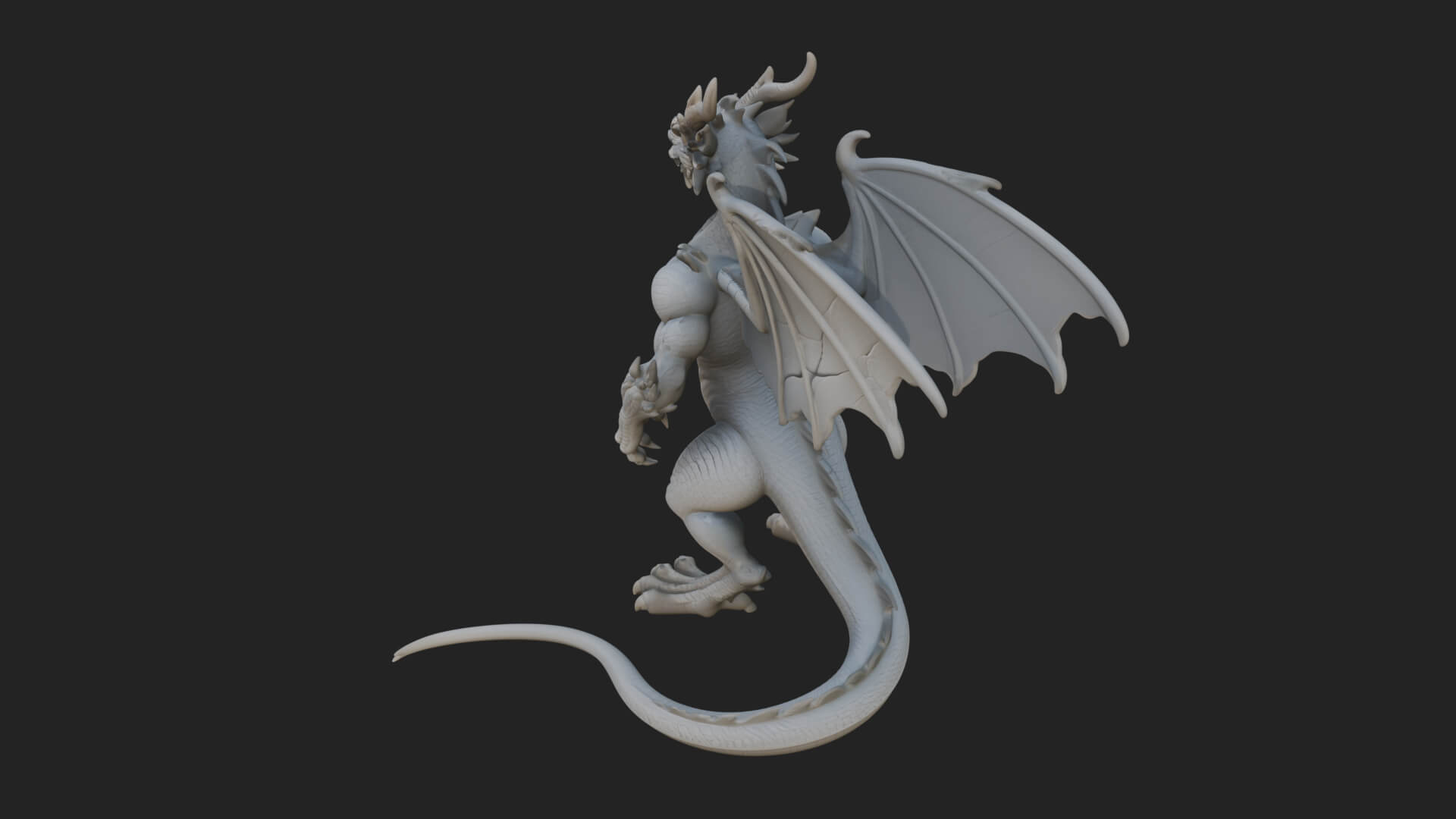 Winged Dragon Statue Design 35 3D Print Model 3D Model