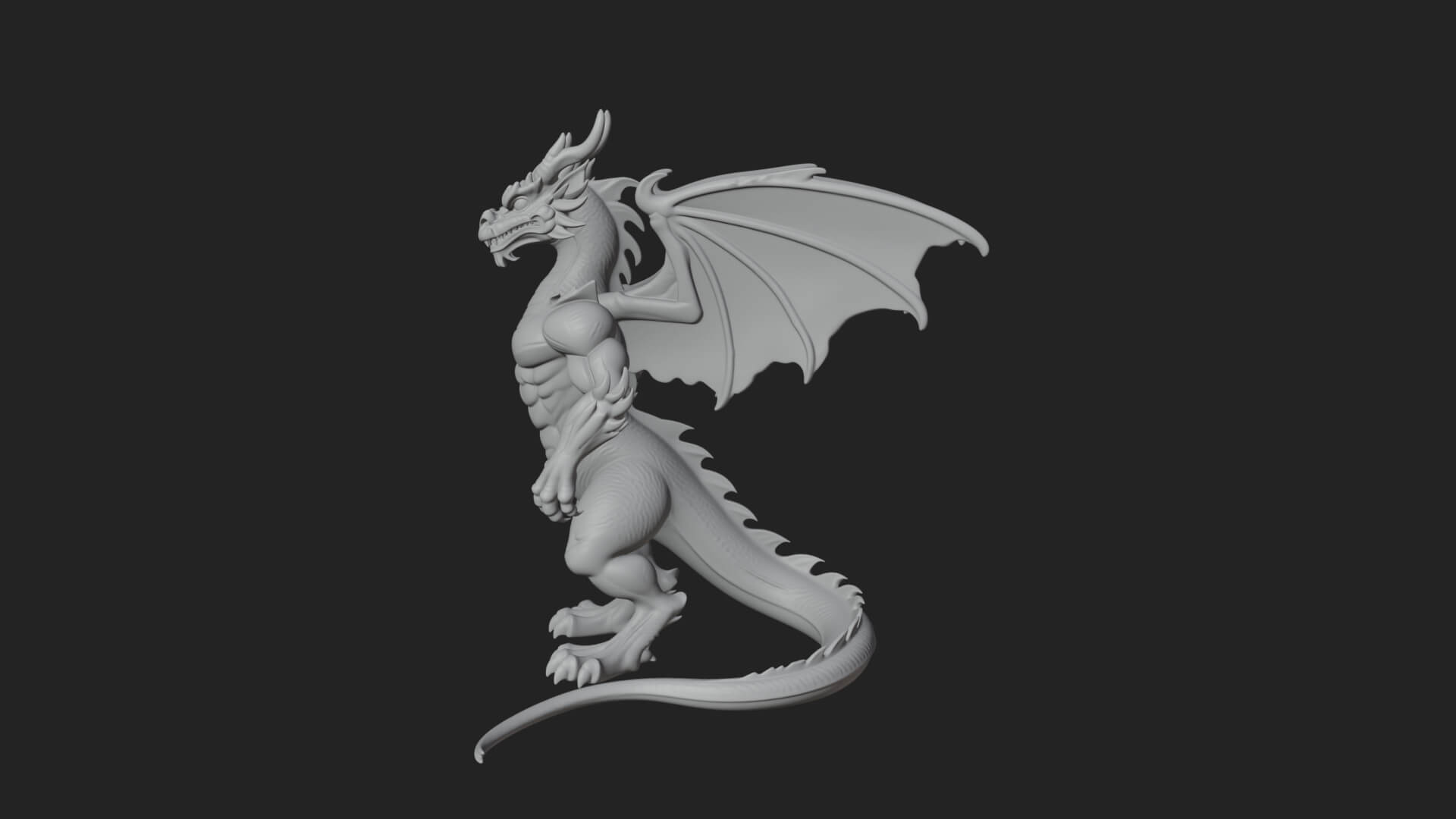 Winged Dragon Statue Design 35 3D Print Model 3D Model