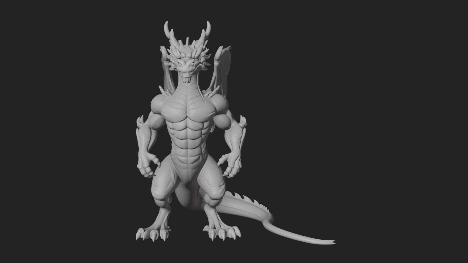 Winged Dragon Statue Design 35 3D Print Model 3D Model