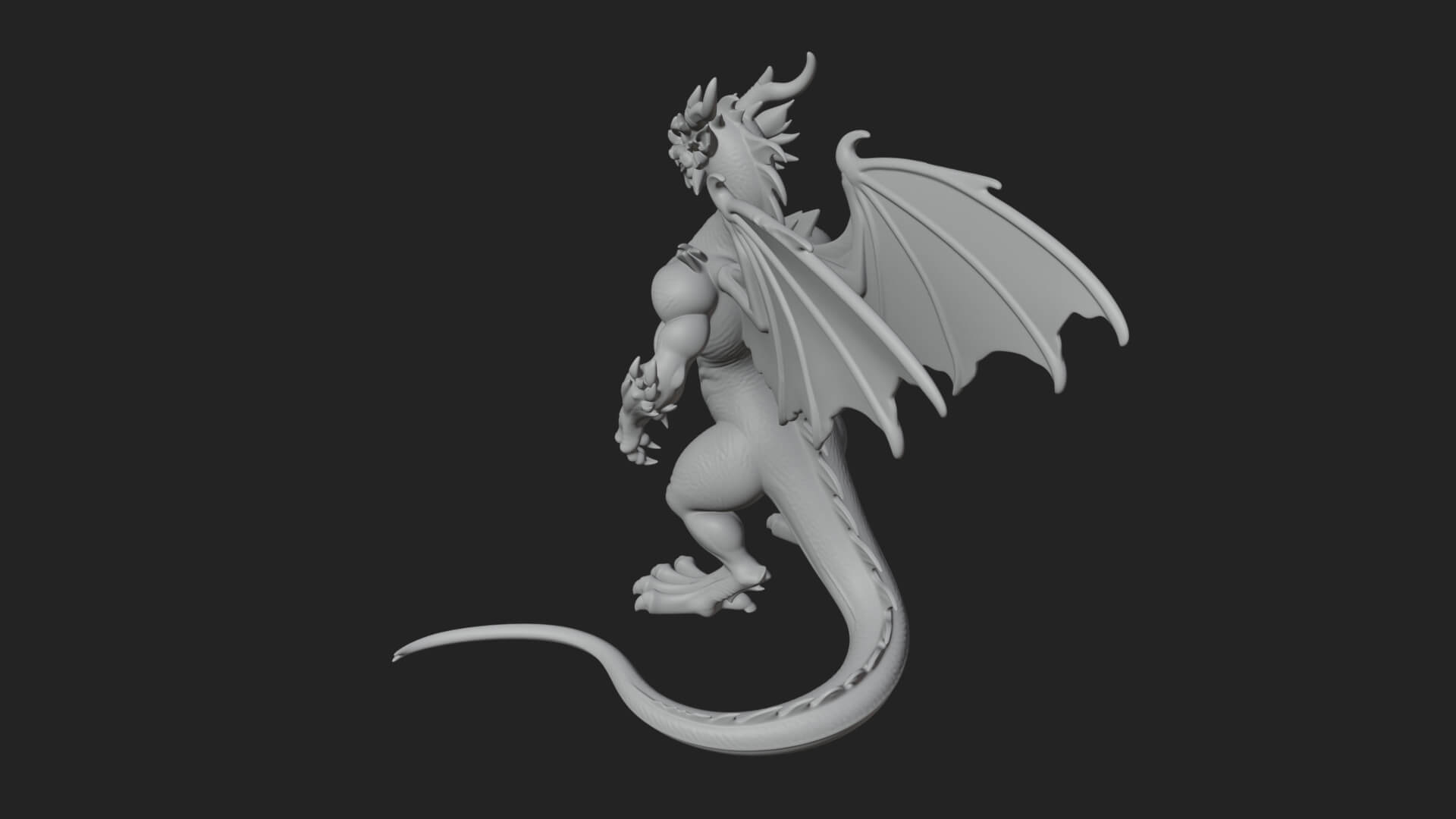 Winged Dragon Statue Design 35 3D Print Model 3D Model