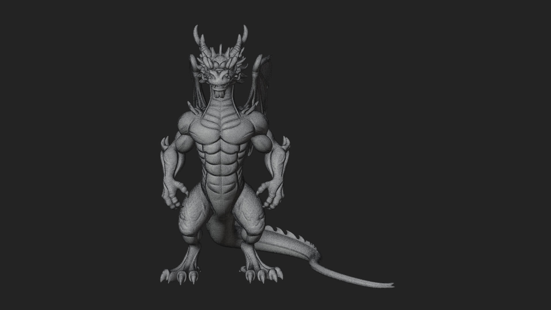 Winged Dragon Statue Design 35 3D Print Model 3D Model