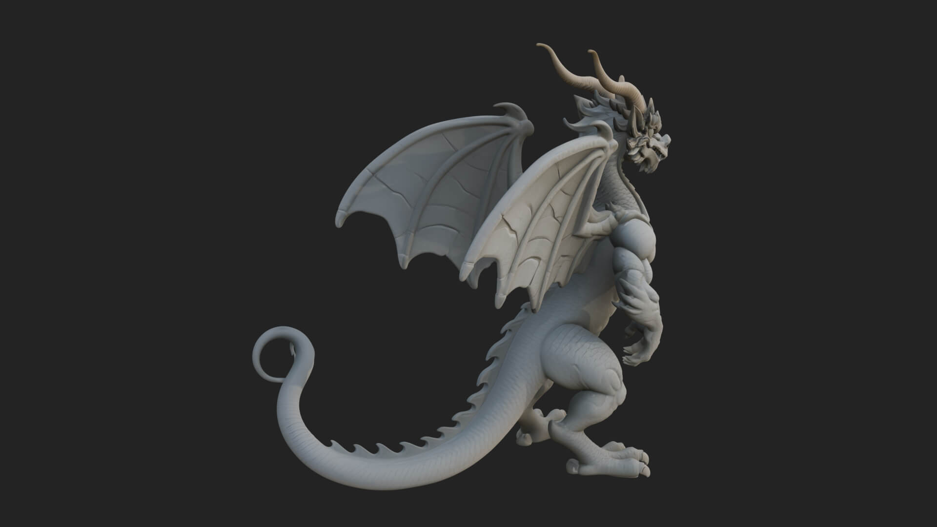 Winged Dragon Statue Design 36 3D Print Model 3D Model