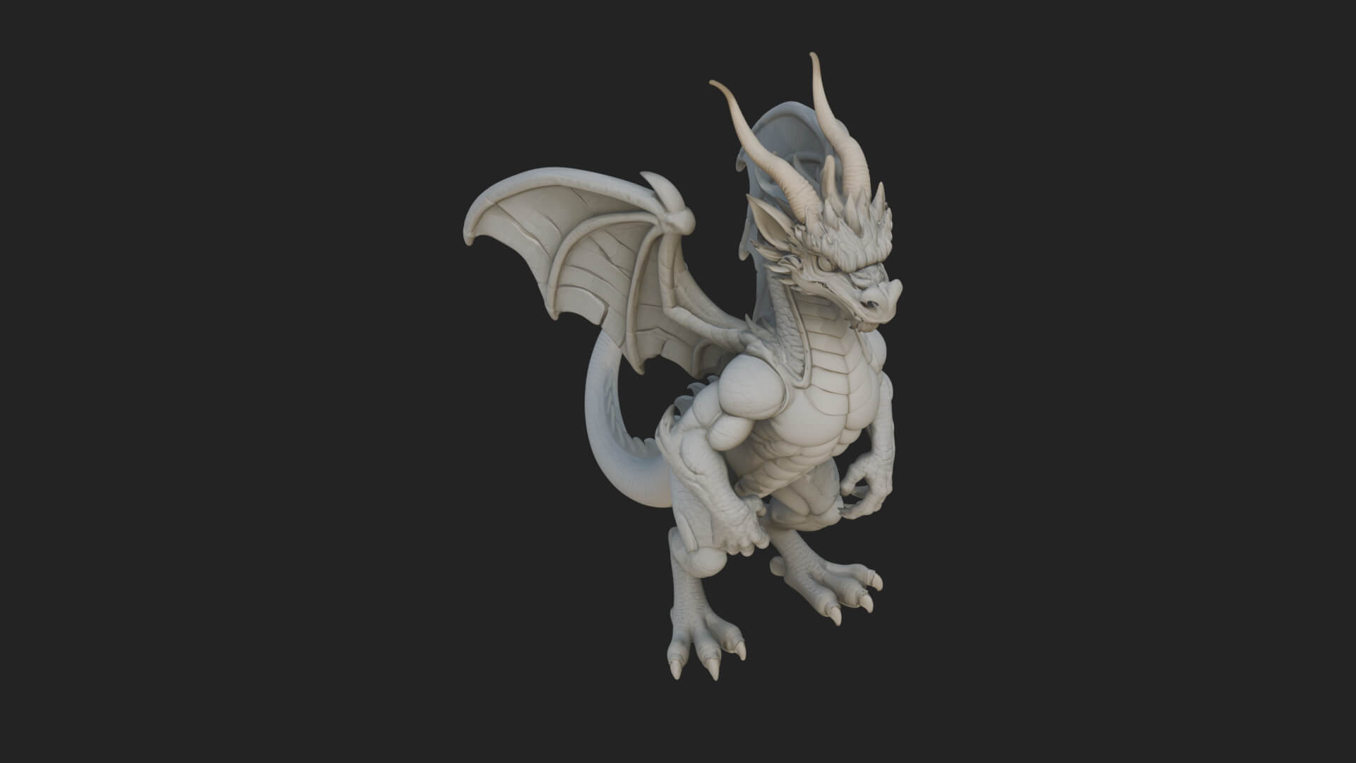 Winged Dragon Statue Design 36 3D Print Model 3D Model