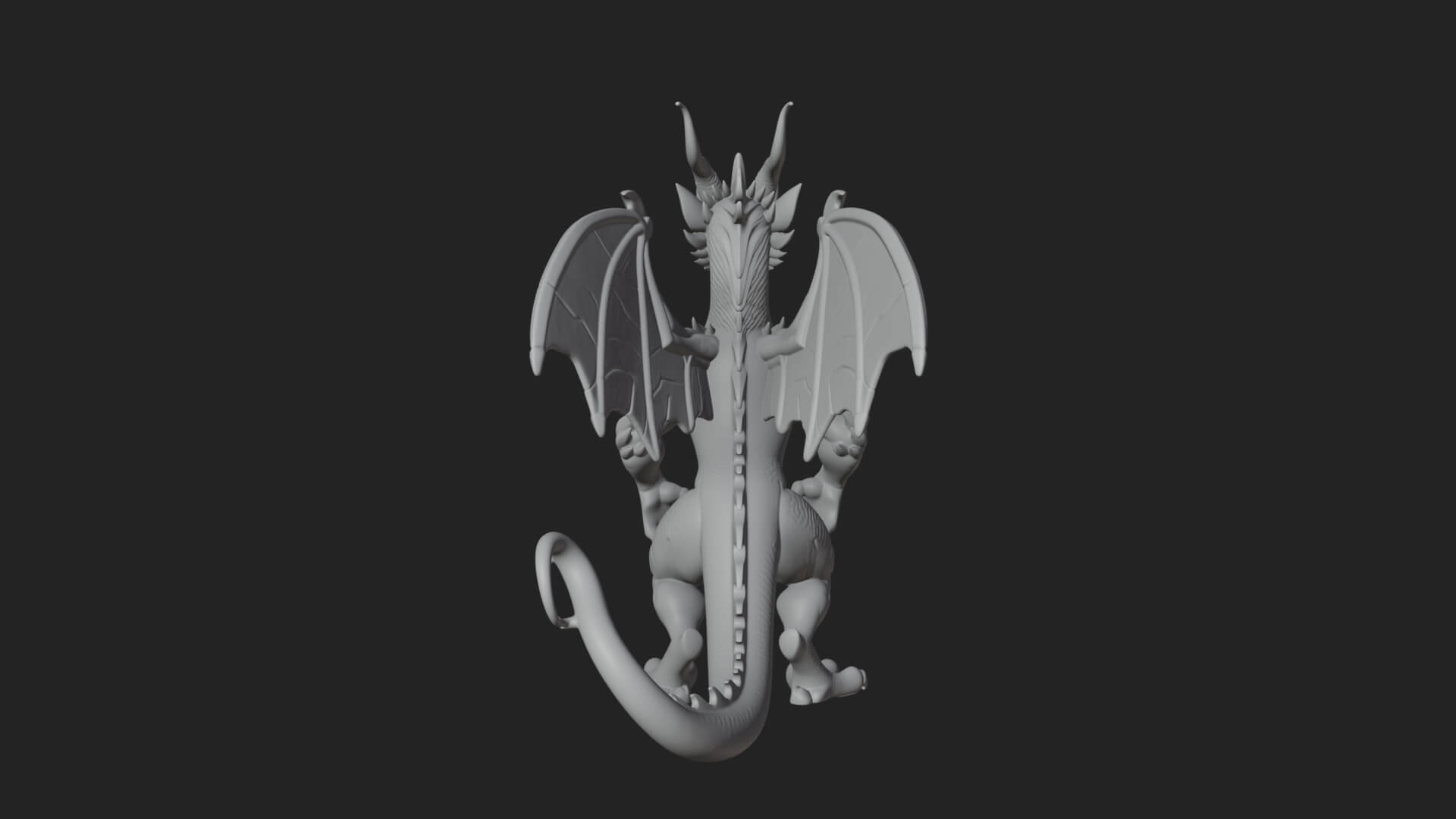 Winged Dragon Statue Design 36 3D Print Model 3D Model