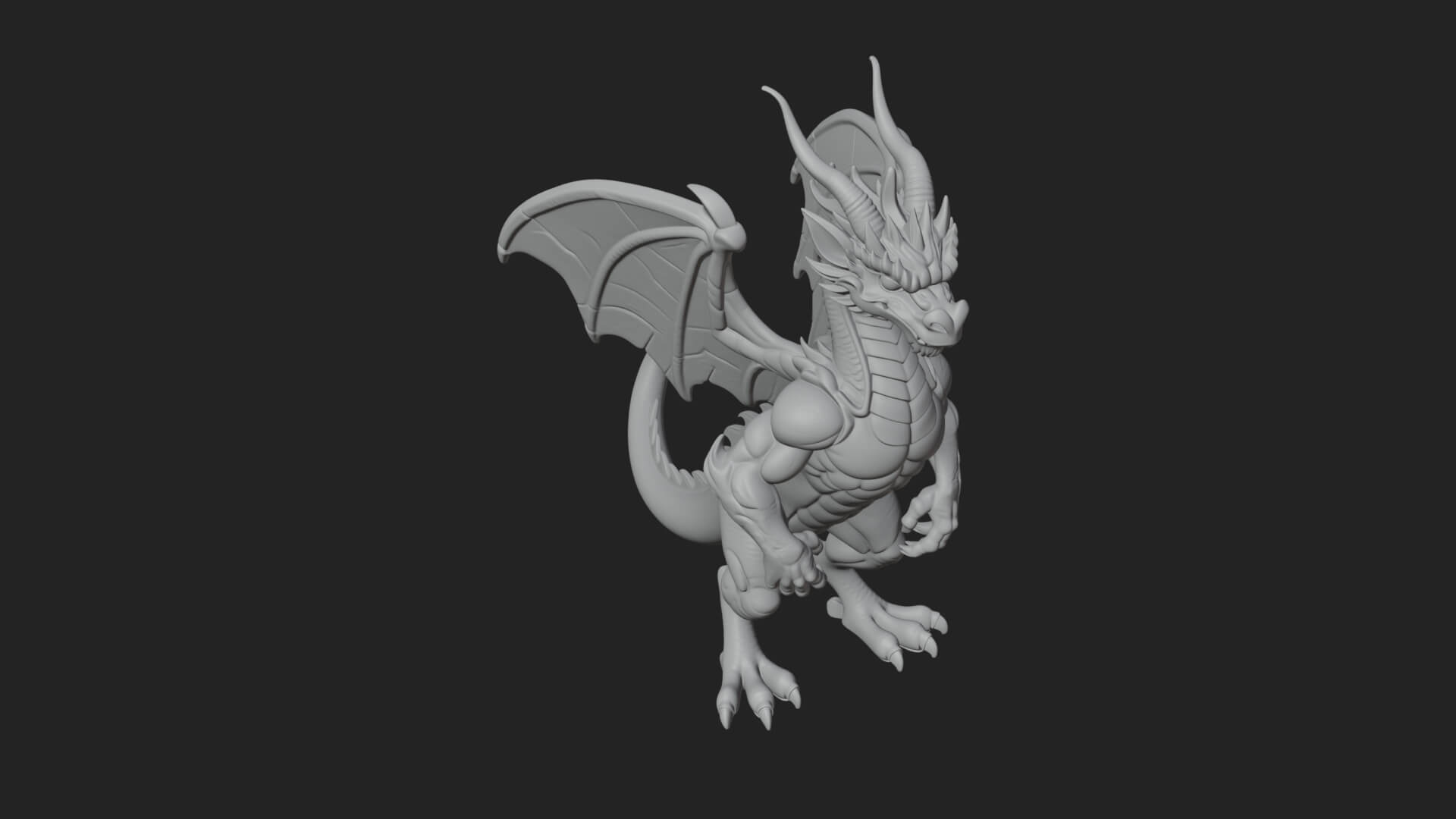 Winged Dragon Statue Design 36 3D Print Model 3D Model