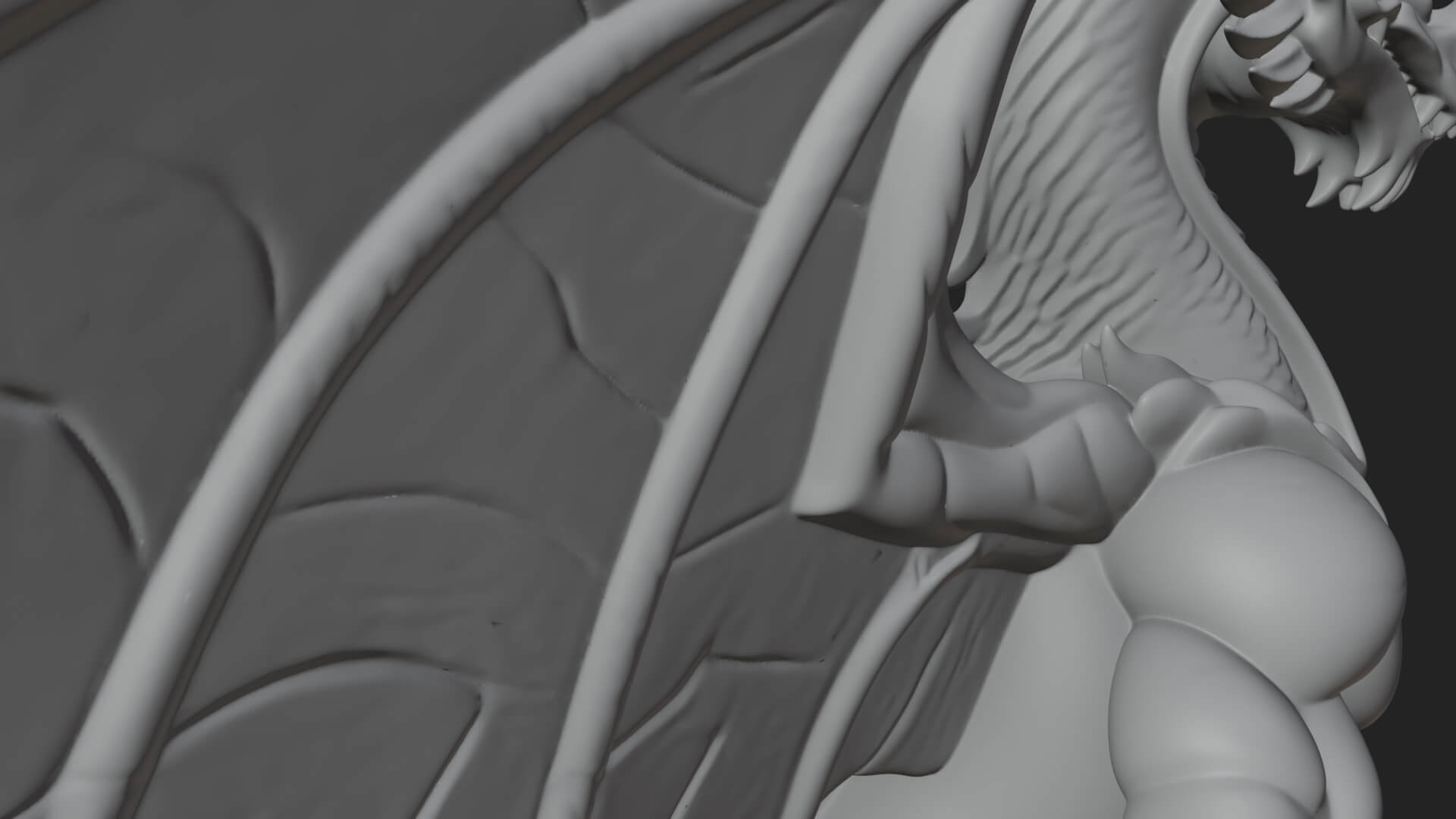 Winged Dragon Statue Design 36 3D Print Model 3D Model