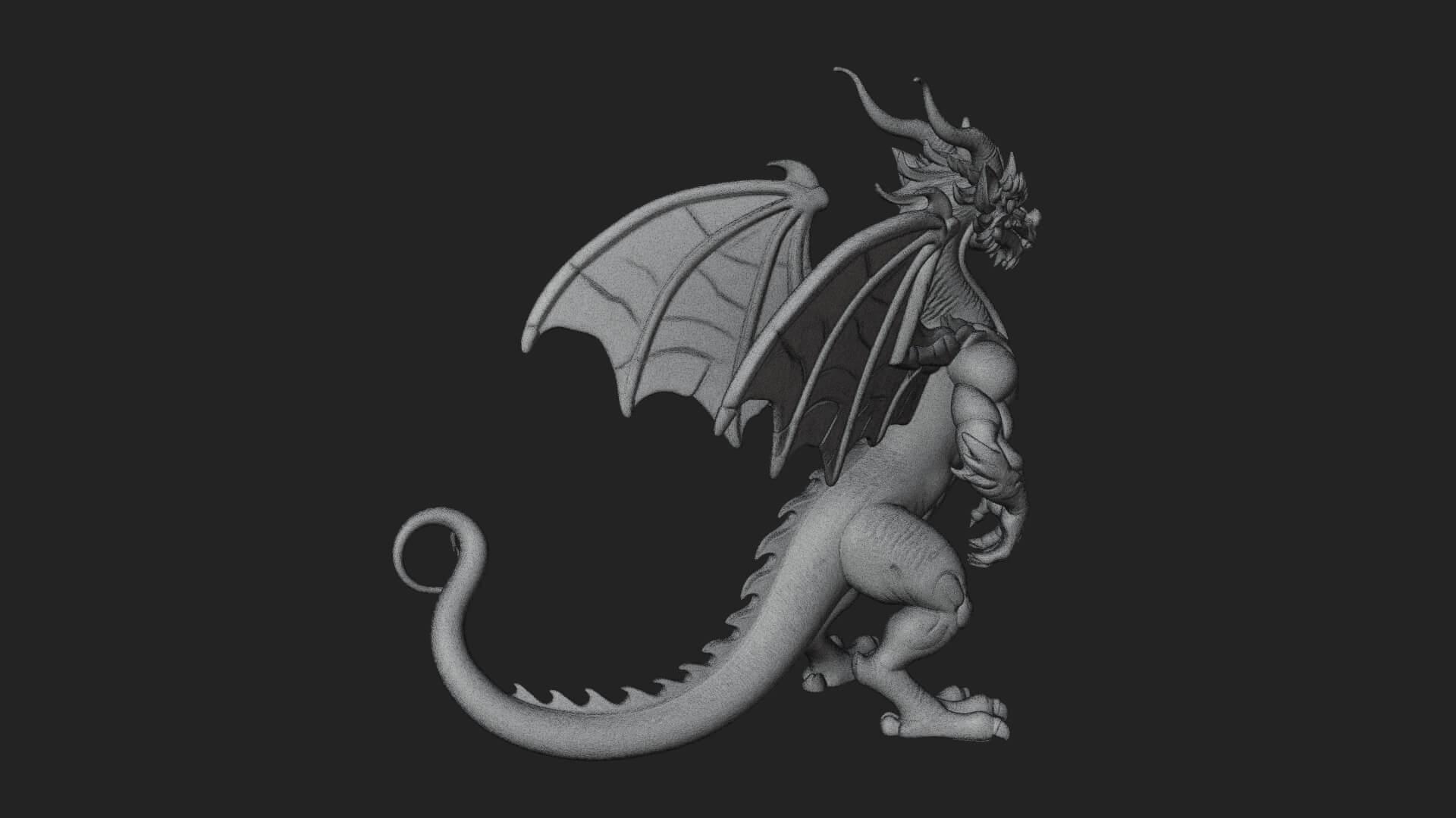 Winged Dragon Statue Design 36 3D Print Model 3D Model
