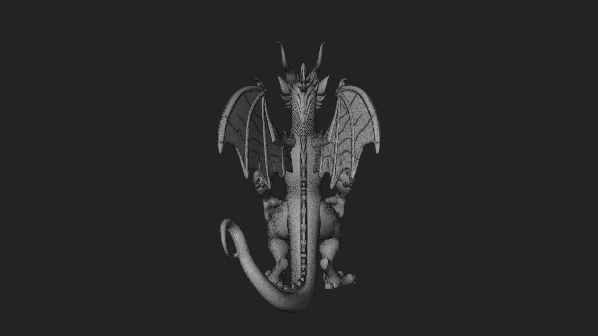 Winged Dragon Statue Design 36 3D Print Model 3D Model