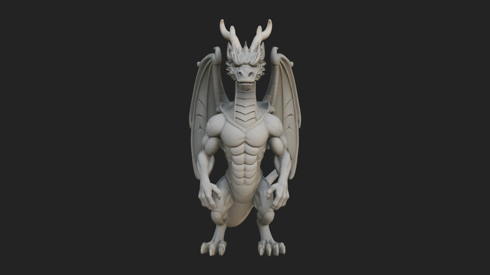 Winged Dragon Statue Design 37 3d Print Model 3D Model