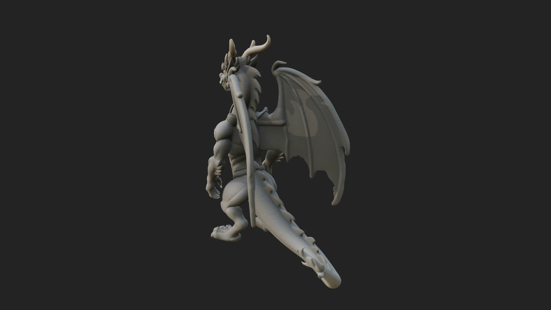 Winged Dragon Statue Design 37 3d Print Model 3D Model