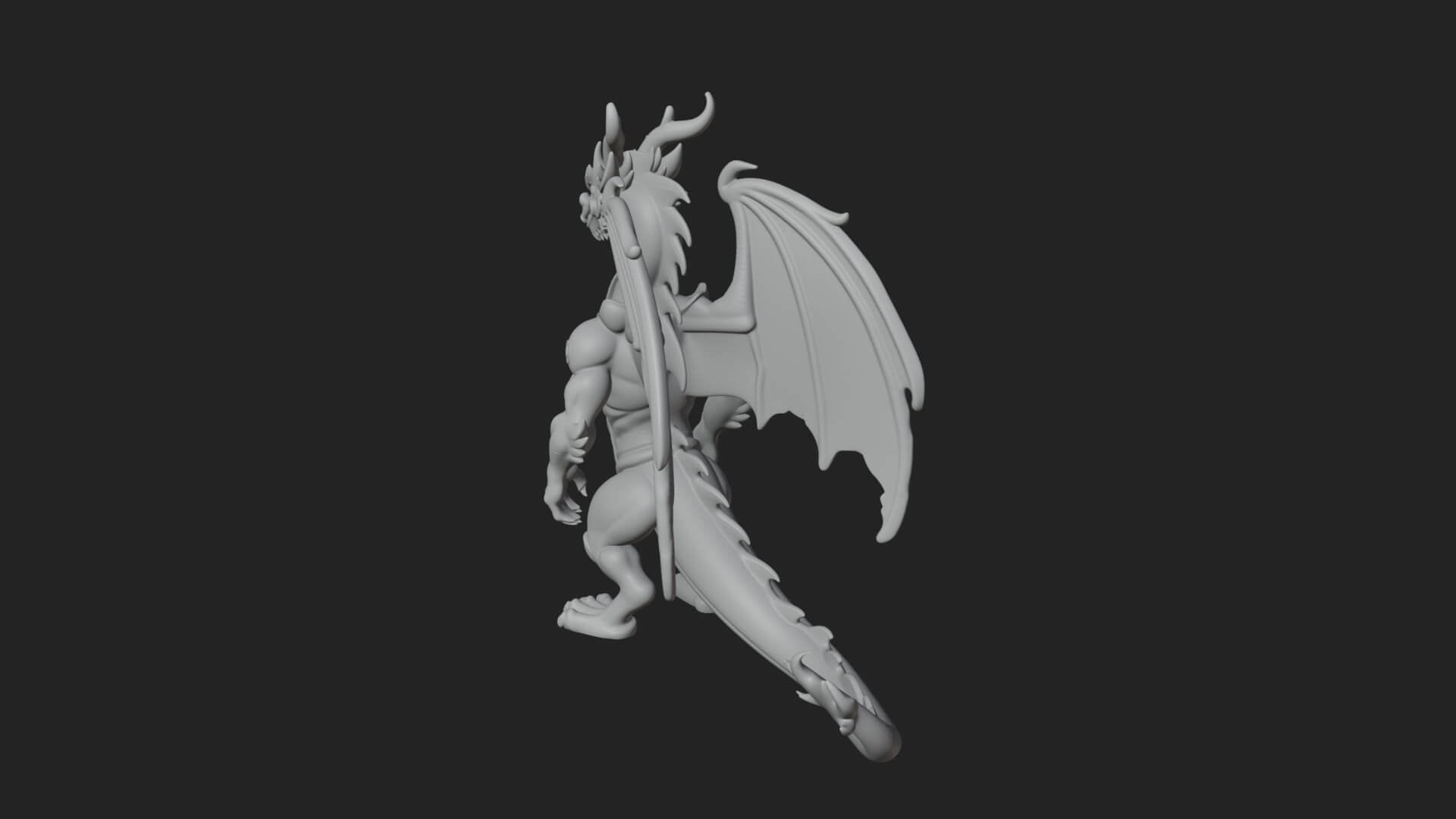 Winged Dragon Statue Design 37 3d Print Model 3D Model