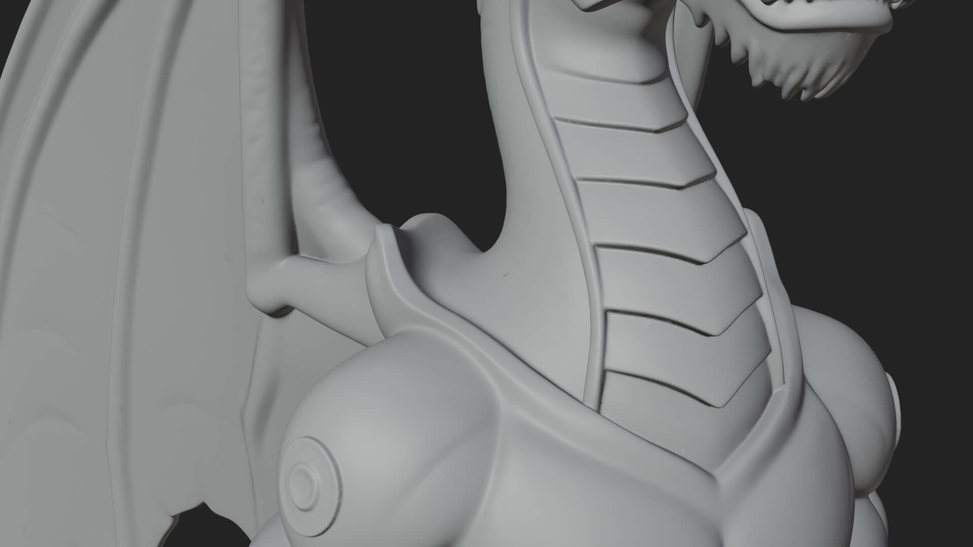 Winged Dragon Statue Design 37 3d Print Model 3D Model