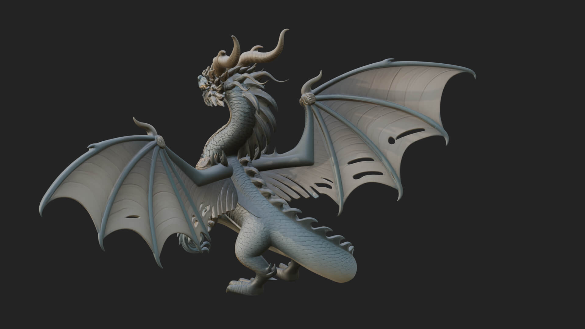 Winged Dragon Statue Design 38 3D Print Model 3D Model