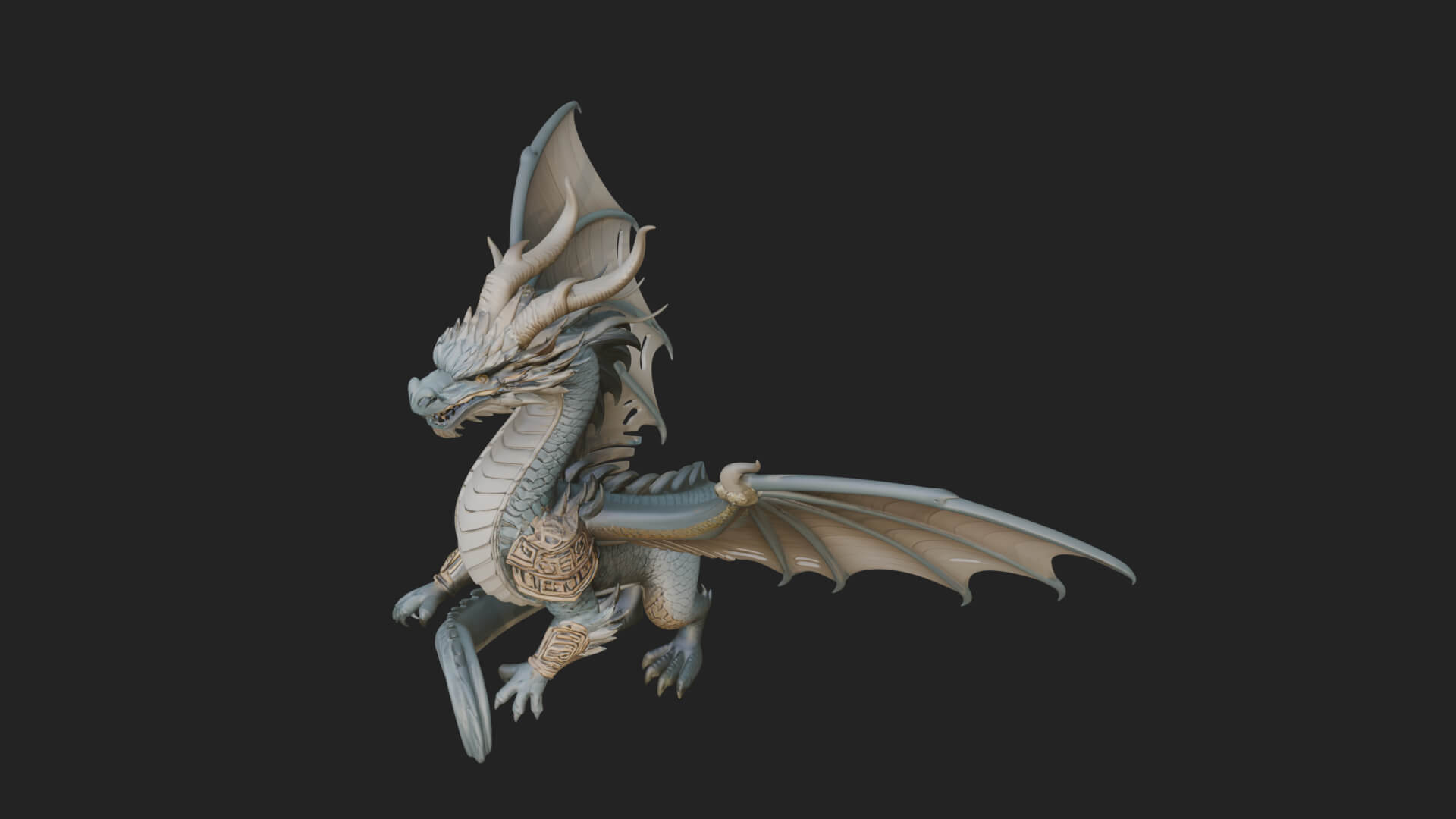 Winged Dragon Statue Design 38 3D Print Model 3D Model