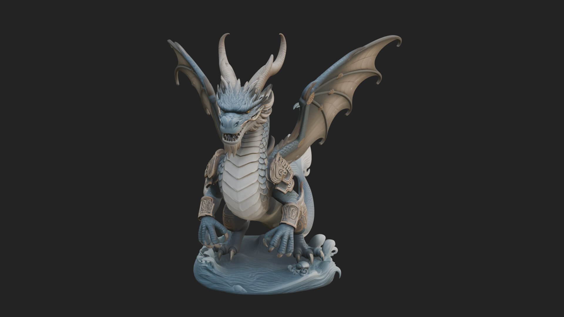Winged Dragon Statue Design 39 3D Print Model 3D Model