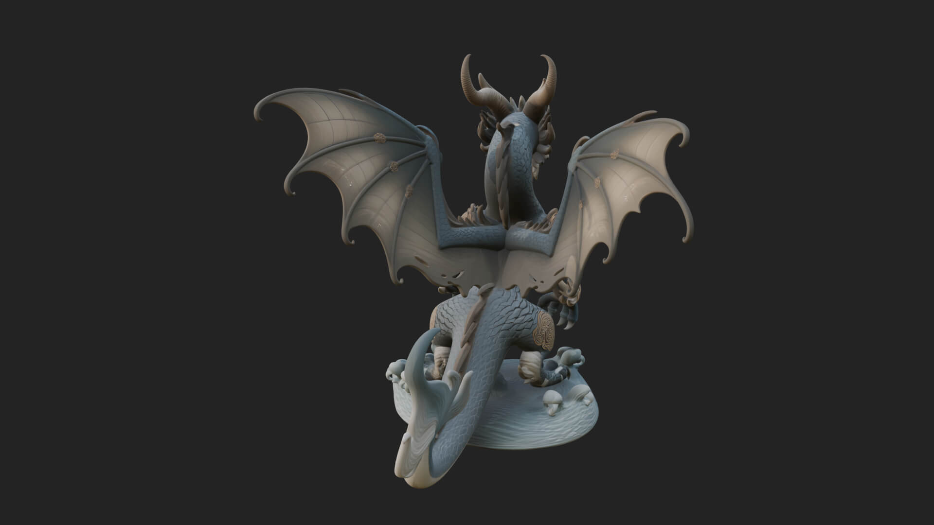 Winged Dragon Statue Design 39 3D Print Model 3D Model