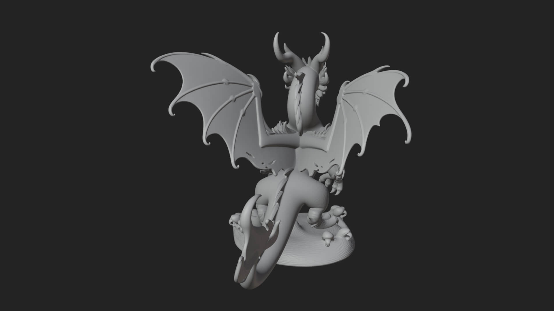 Winged Dragon Statue Design 39 3D Print Model 3D Model