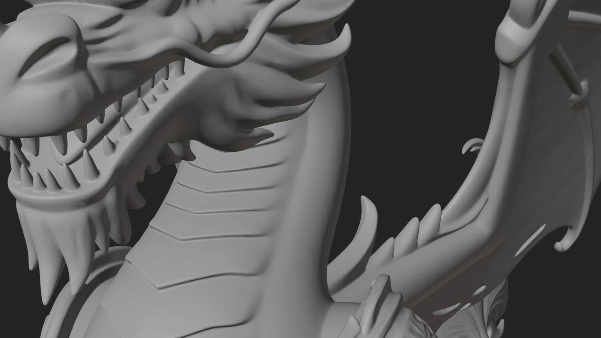 Winged Dragon Statue Design 39 3D Print Model 3D Model
