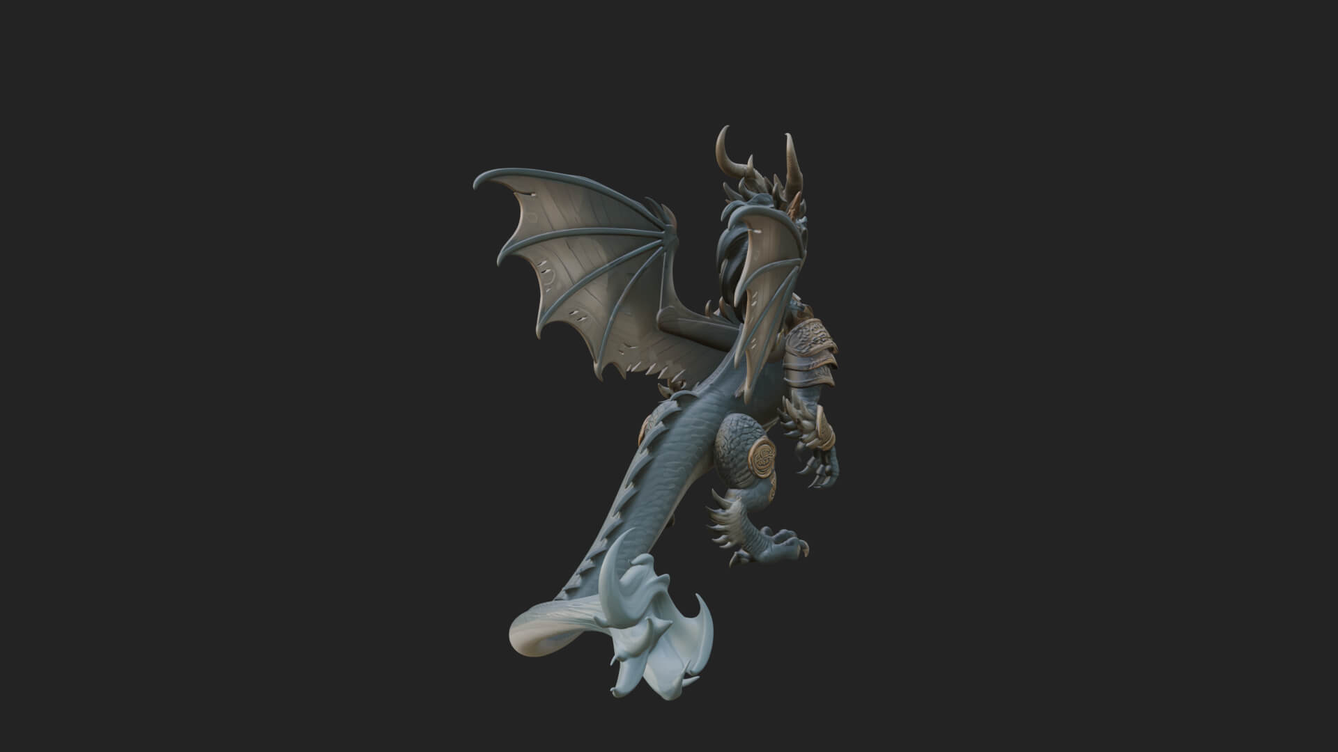 Winged Dragon Statue Design 40 3D Print Model 3D Model