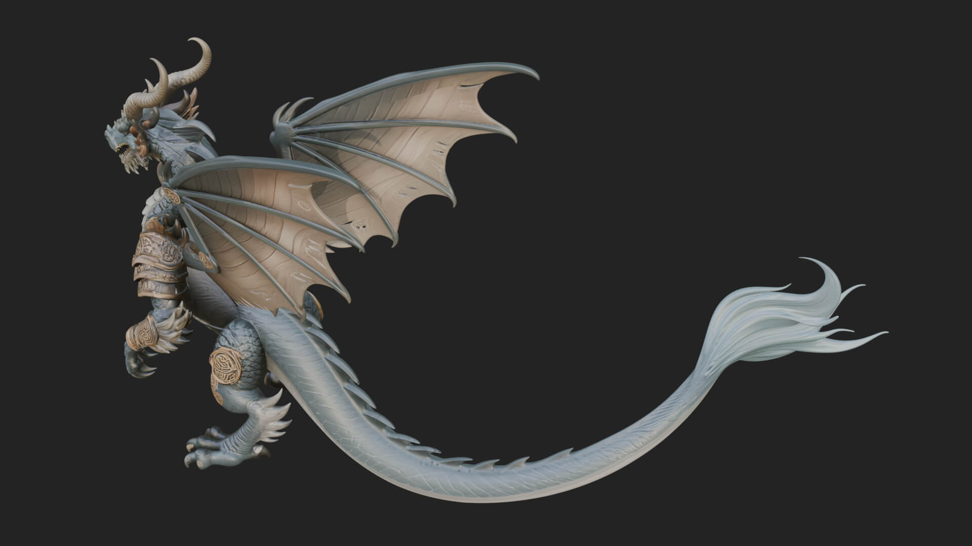 Winged Dragon Statue Design 40 3D Print Model 3D Model